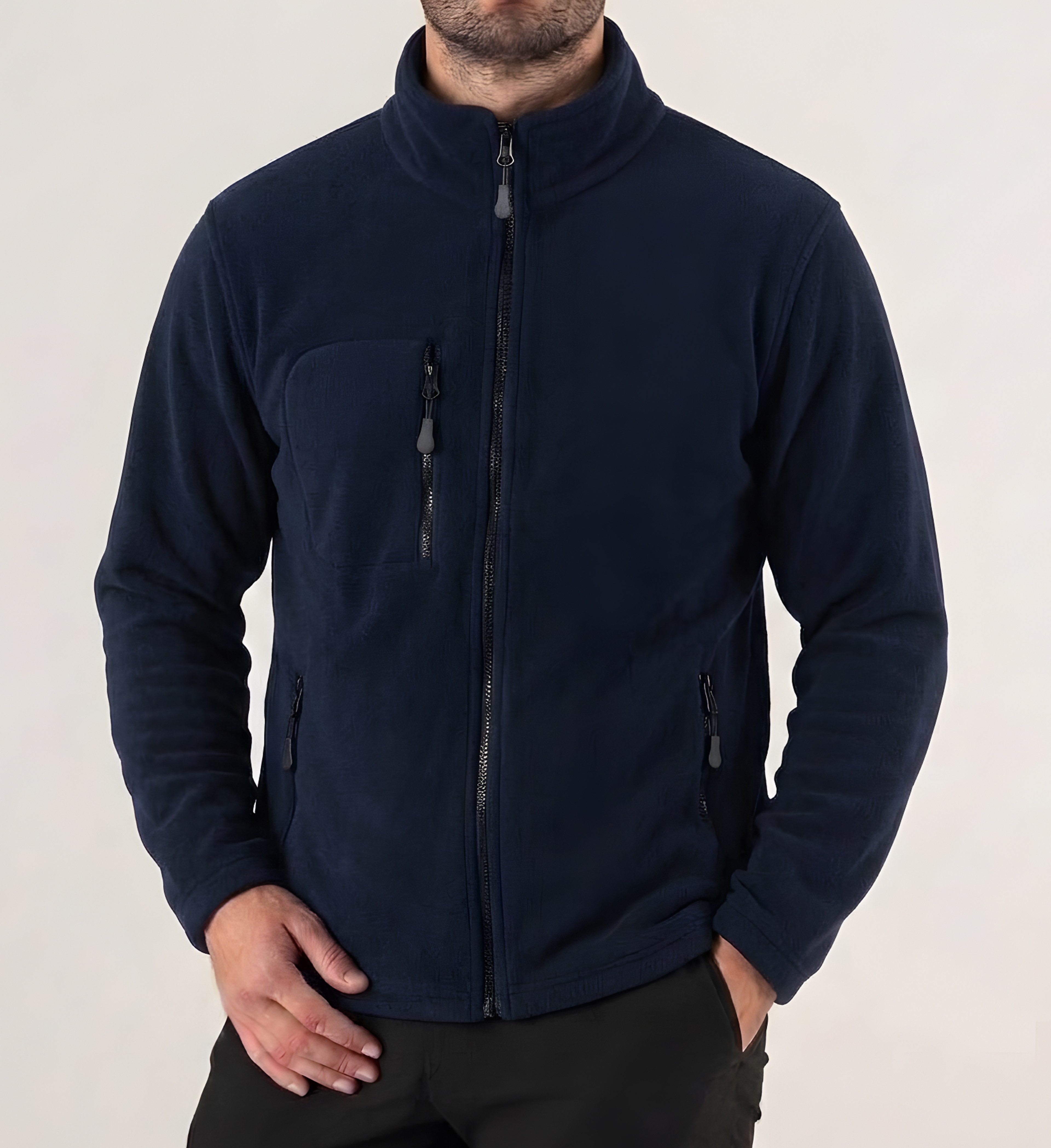 Lacivert Baskılı Polar Mont