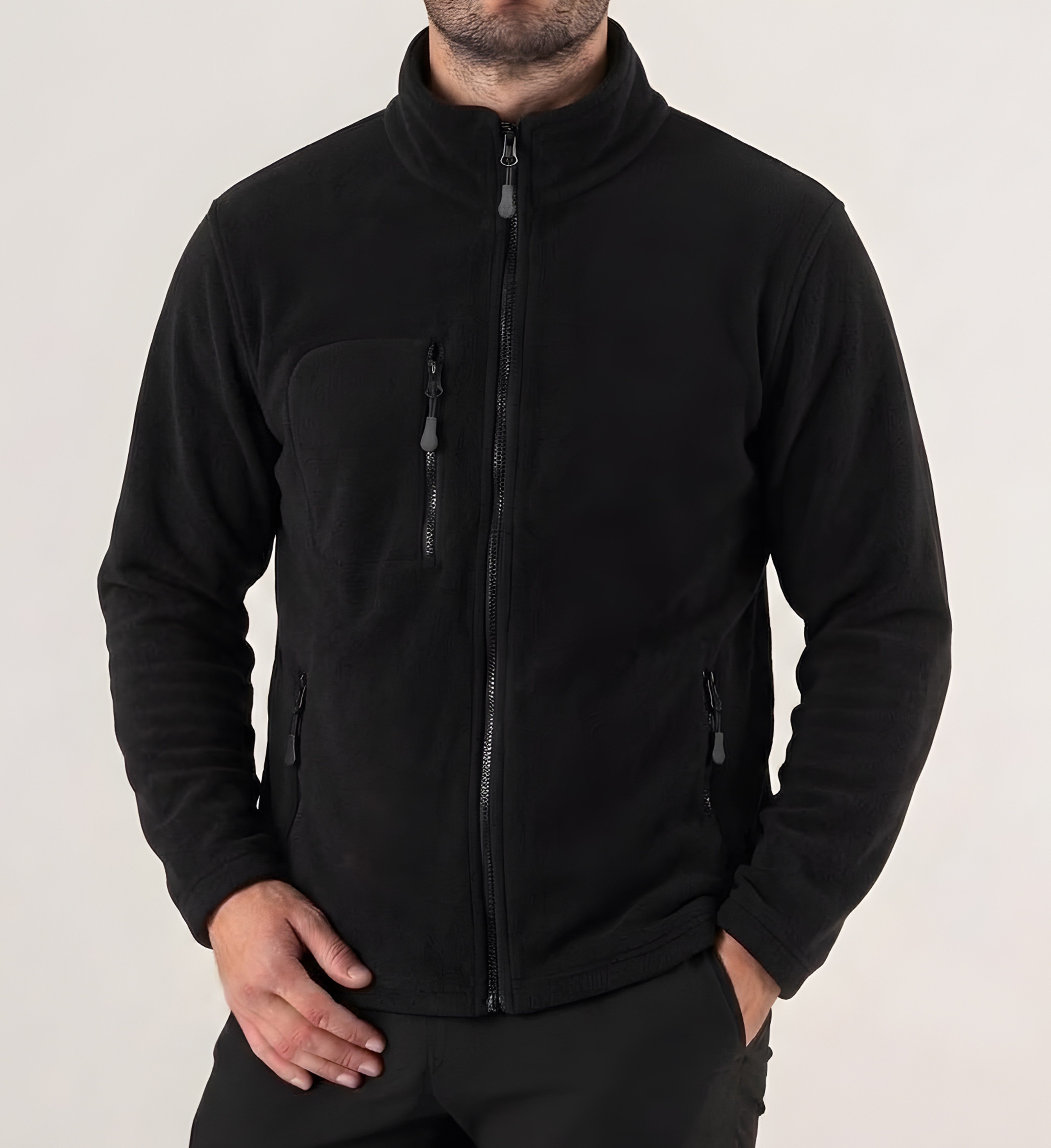 Siyah Baskılı Polar Mont