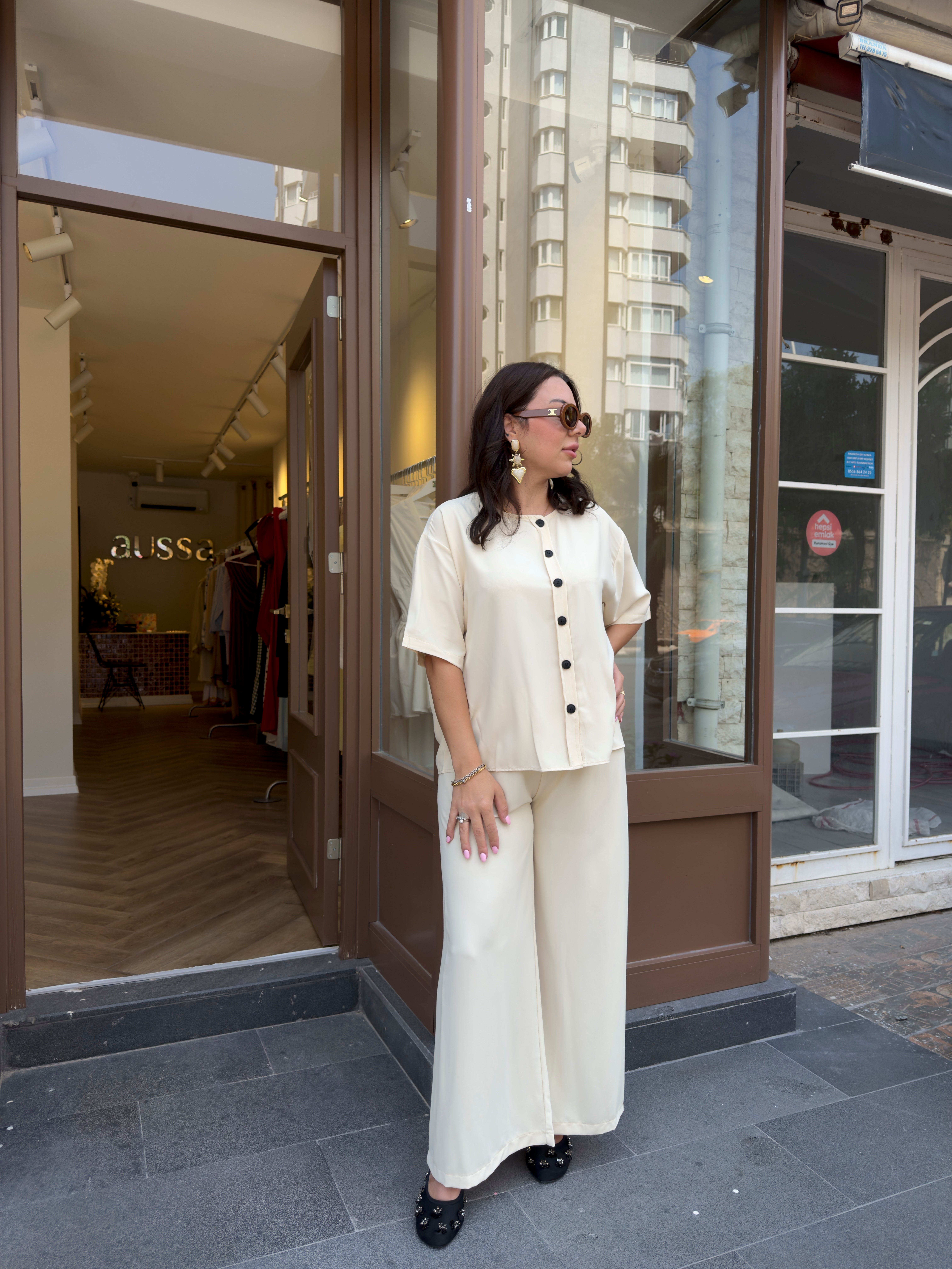 VANİLYA RENGİ İKİLİ TAKIM 