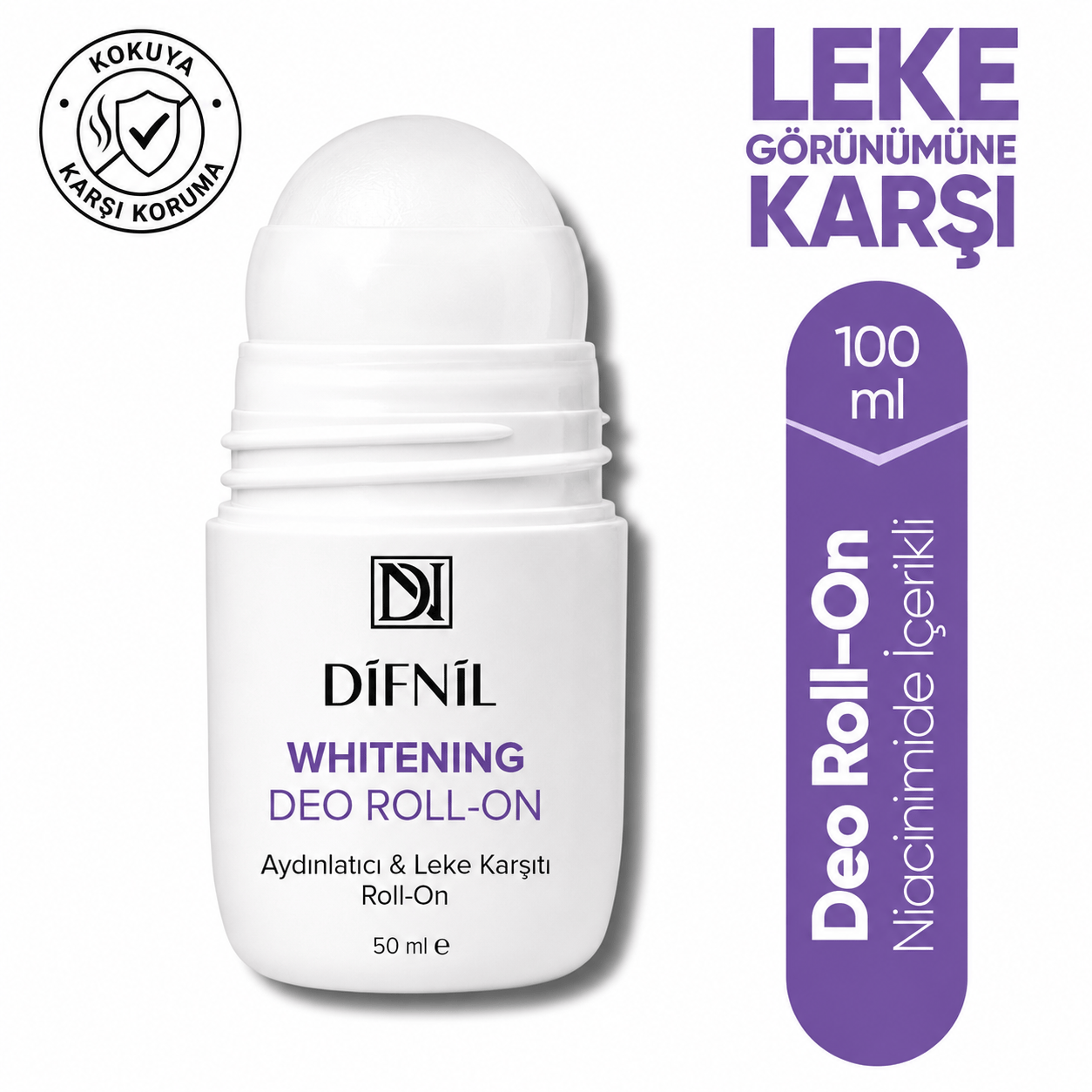 Whitening Deo Roll-On | Aydınlatıcı ve Leke Görünümü Karşıtı Roll-On 50 ml | 24 Saat Ferahlık