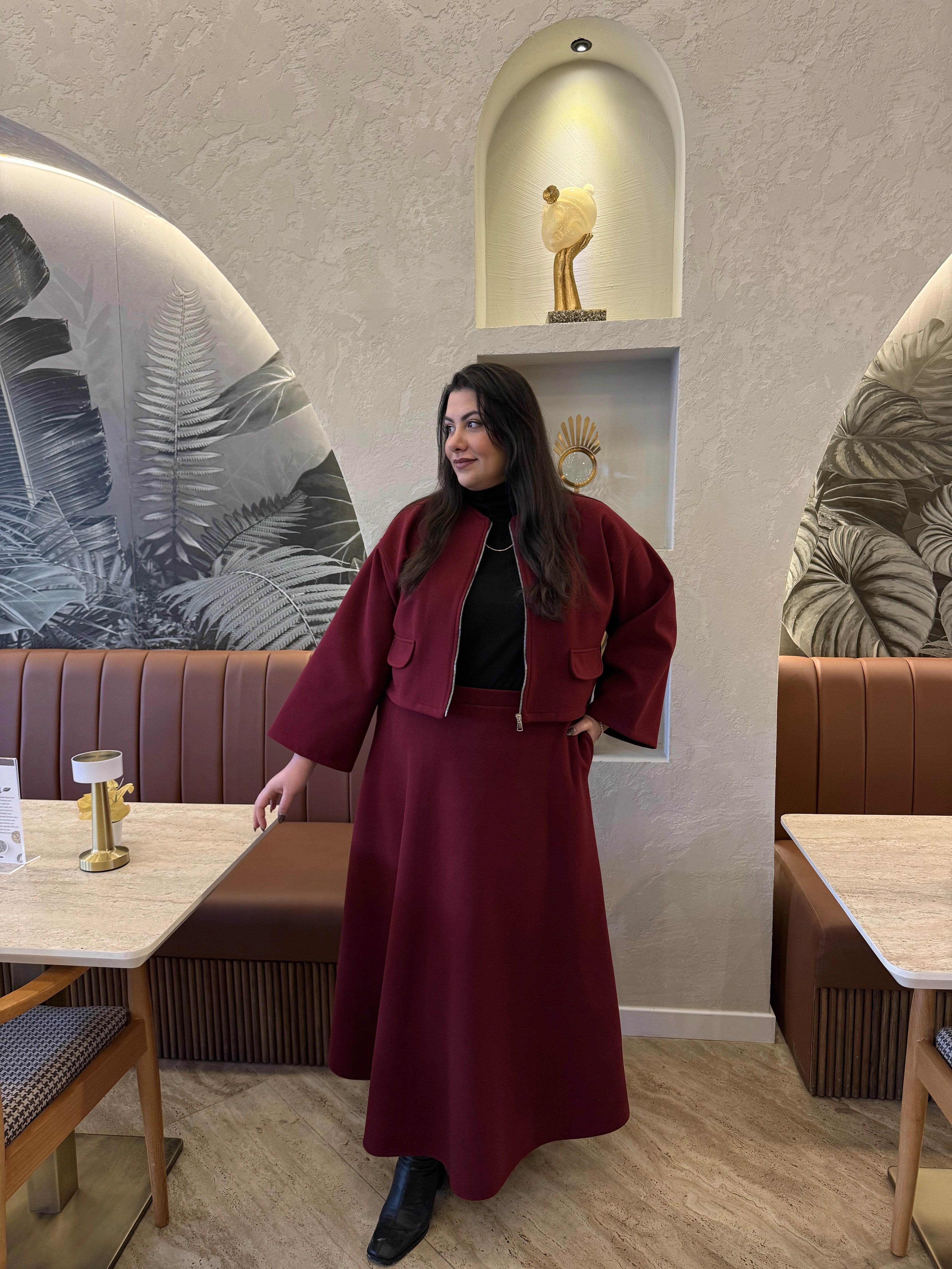 2’Lİ KAŞE FERMUARLI CEKET ÇAN ETEK TAKIM