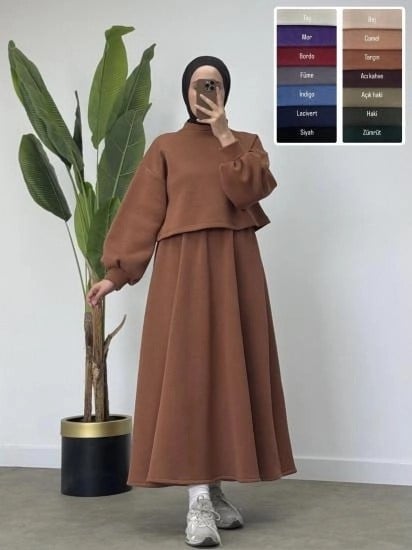 2’Lİ KIŞLIK CROP ETEK TAKIM
