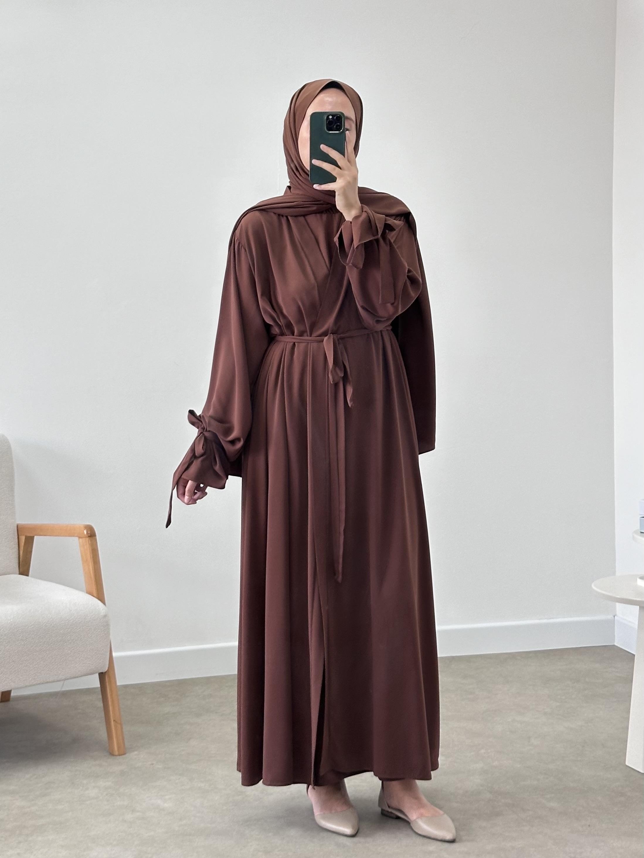 2’Lİ KOL UCU İPLİ ABAYA TAKIM / İÇLİKLİ