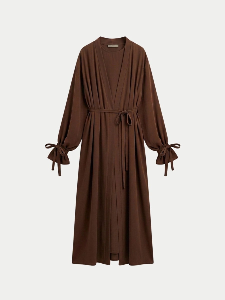 2’Lİ KOL UCU İPLİ ABAYA TAKIM / İÇLİKLİ