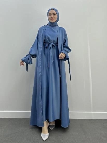 2’Lİ ZARA SATEN ABAYA TAKIM / İÇLİKLİ