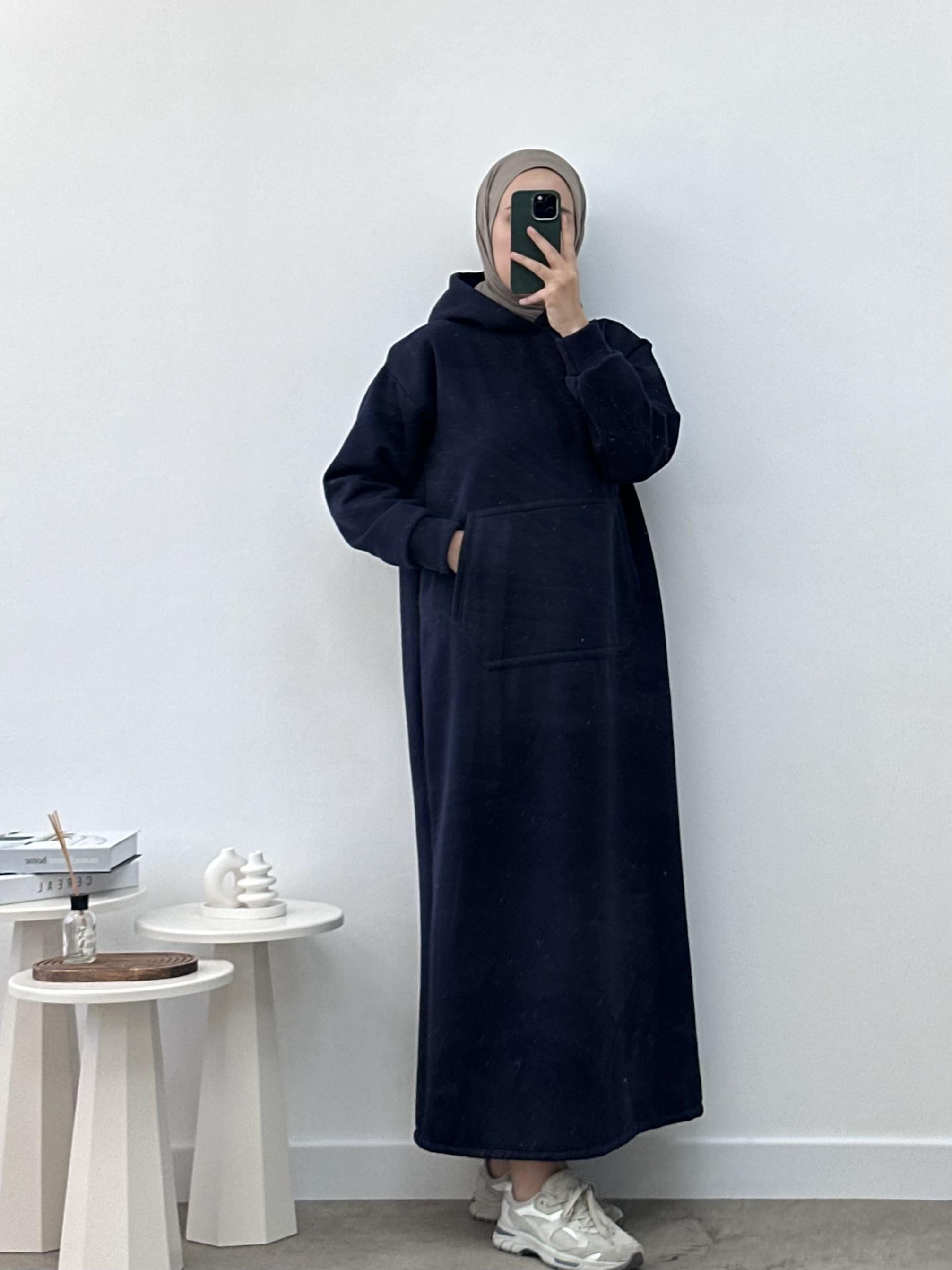 KAPÜŞONLU KIŞLIK SWEAT ELBİSE
