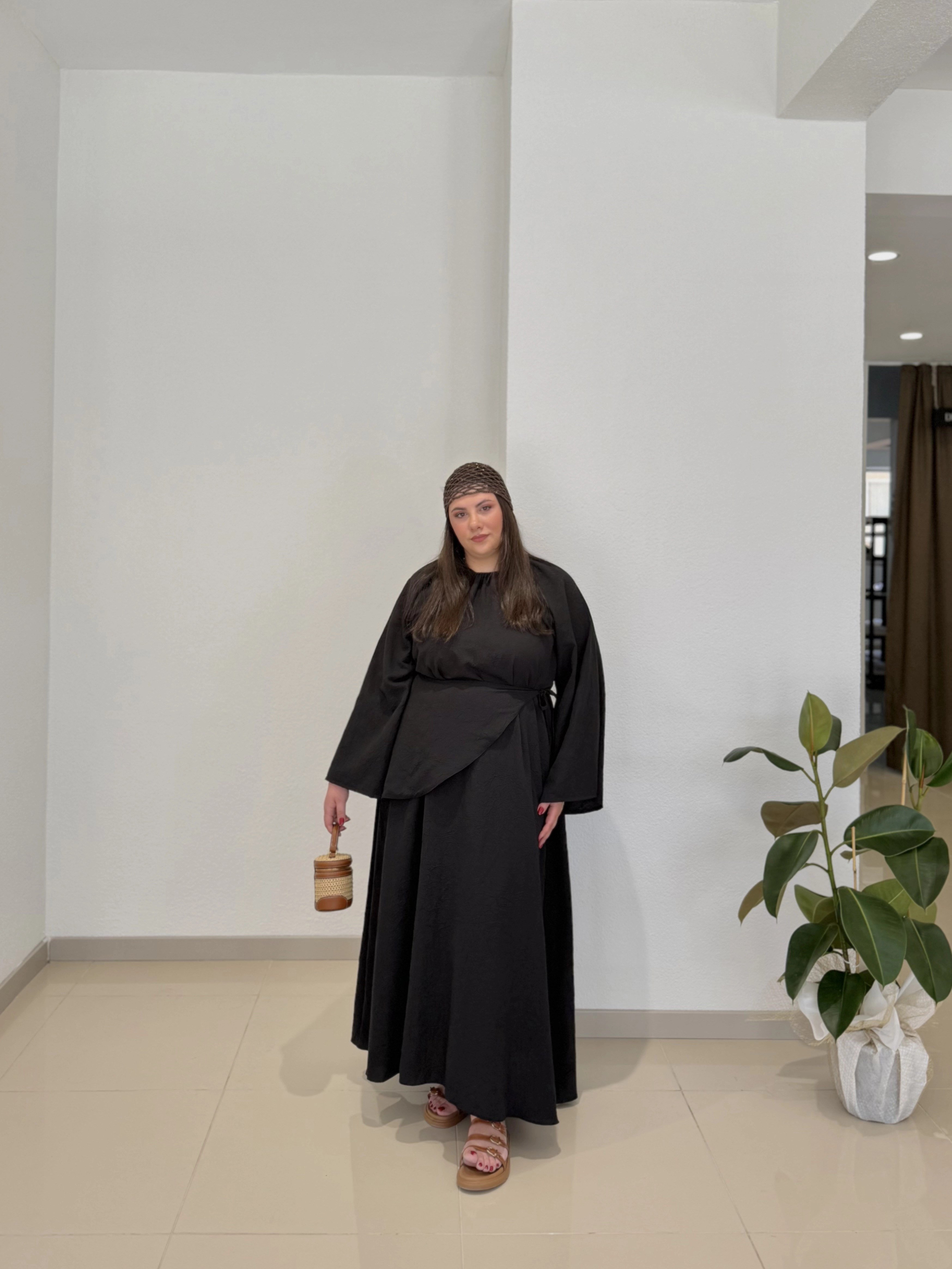 KRAŞ KEMER PARÇALI ELBİSE - BEYAZ