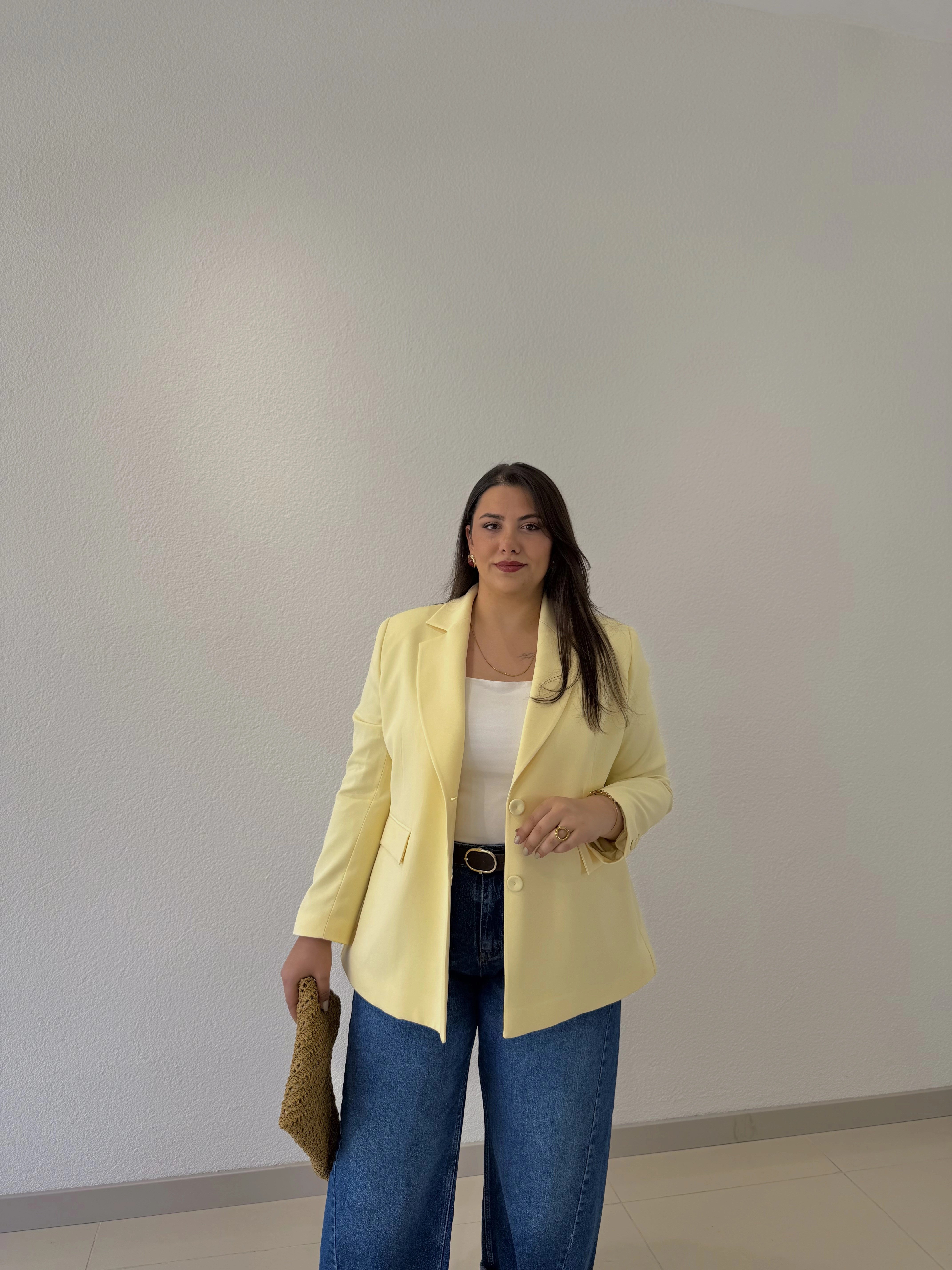 OVERSİZE ASTARLI BLAZER CEKET - ACI KAHVE