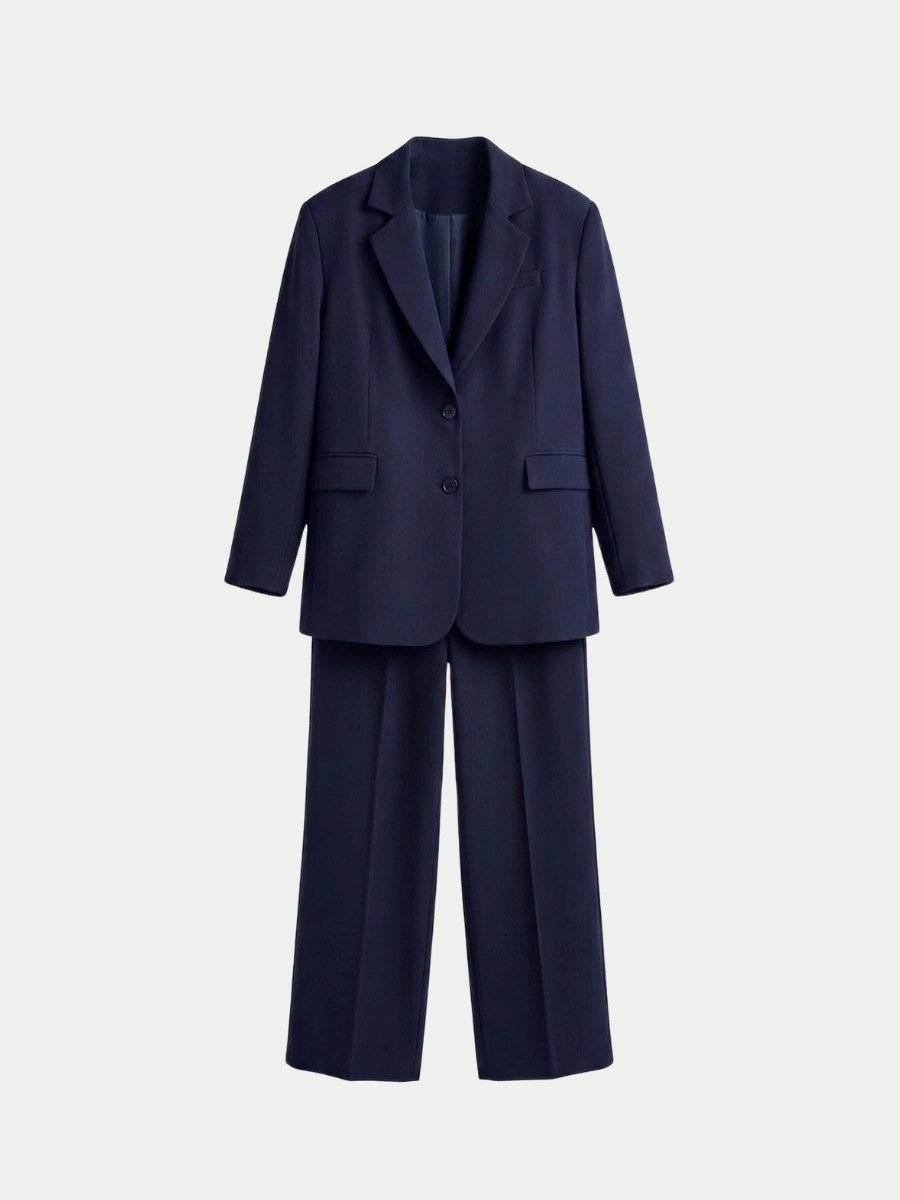 OVERSİZE ASTARLI BLAZER CEKET TAKIM - ACI KAHVE