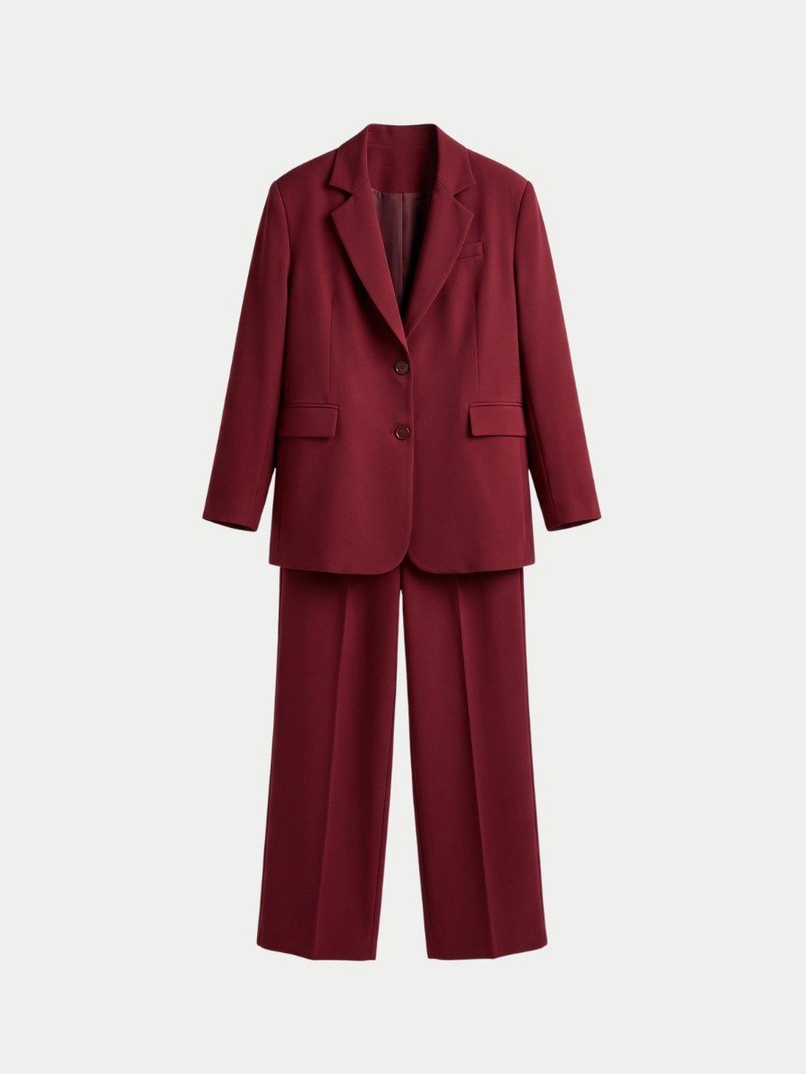OVERSİZE ASTARLI BLAZER CEKET TAKIM - ACI KAHVE