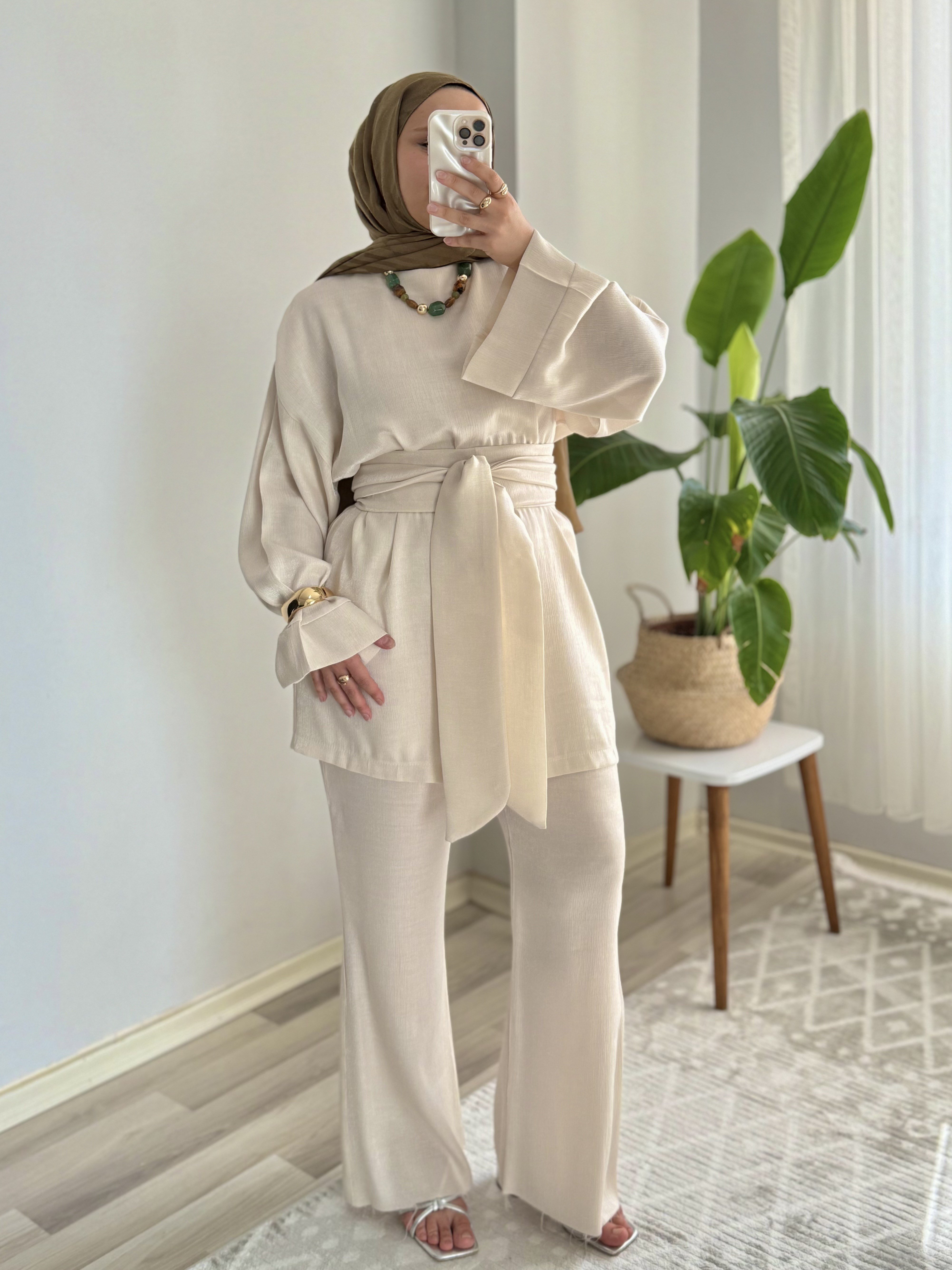 PARLAK KRİNKIL PANTOLON