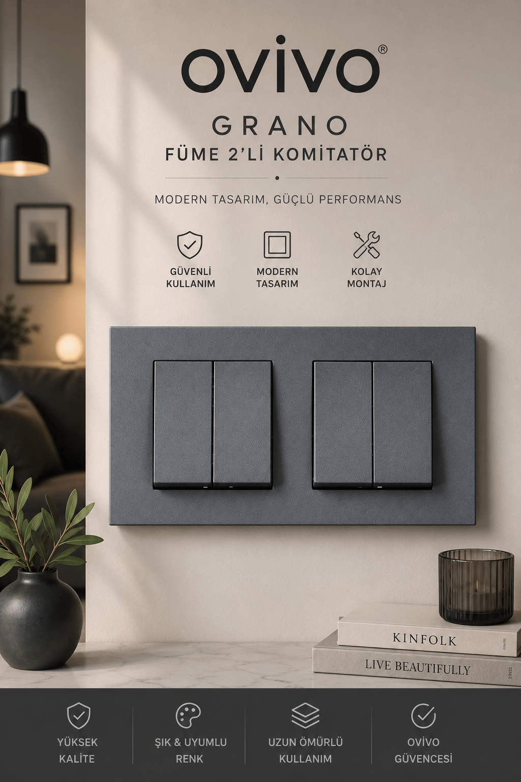 Ovivo Grano Füme 2'li Komitatör