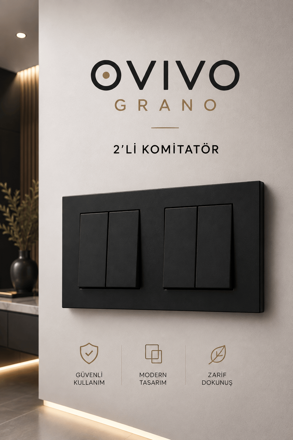 Ovivo Grano Siyah 2'li Komitatör