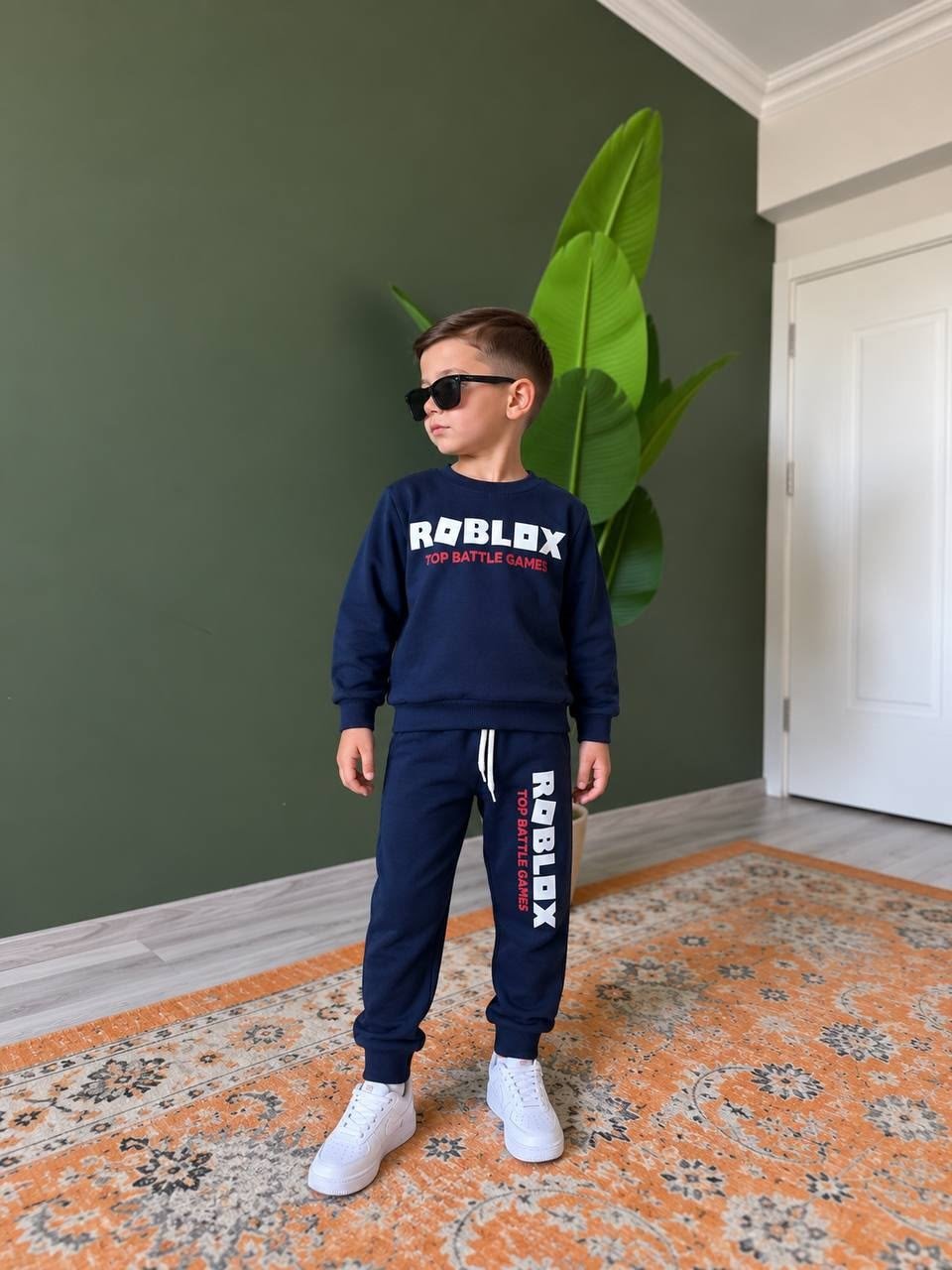 ERKEK ÇOCUK ROBLOX BASKILI 2'Lİ ALT ÜST EŞOFMAN TAKIMI