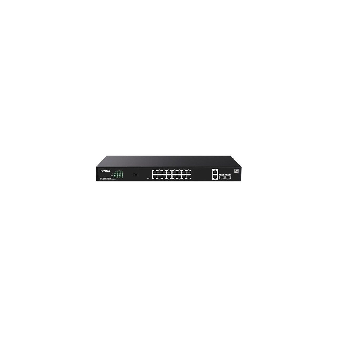 TENDA TEG2220P-16-250W 16 PORT 10/100/1000 16 PORT POE+ 2 X SFP 250W YONETILEBILIR DESKTOP SWITCH