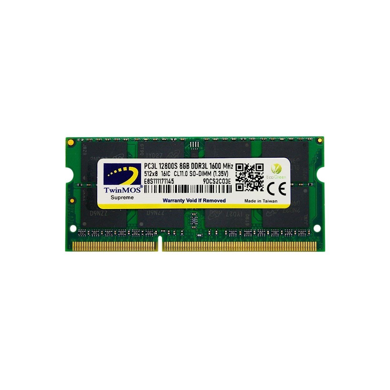 TWINMOS 8GB 1600MHz DDR3 1.35v MDD3L8GB1600N NOTEBOOK RAM