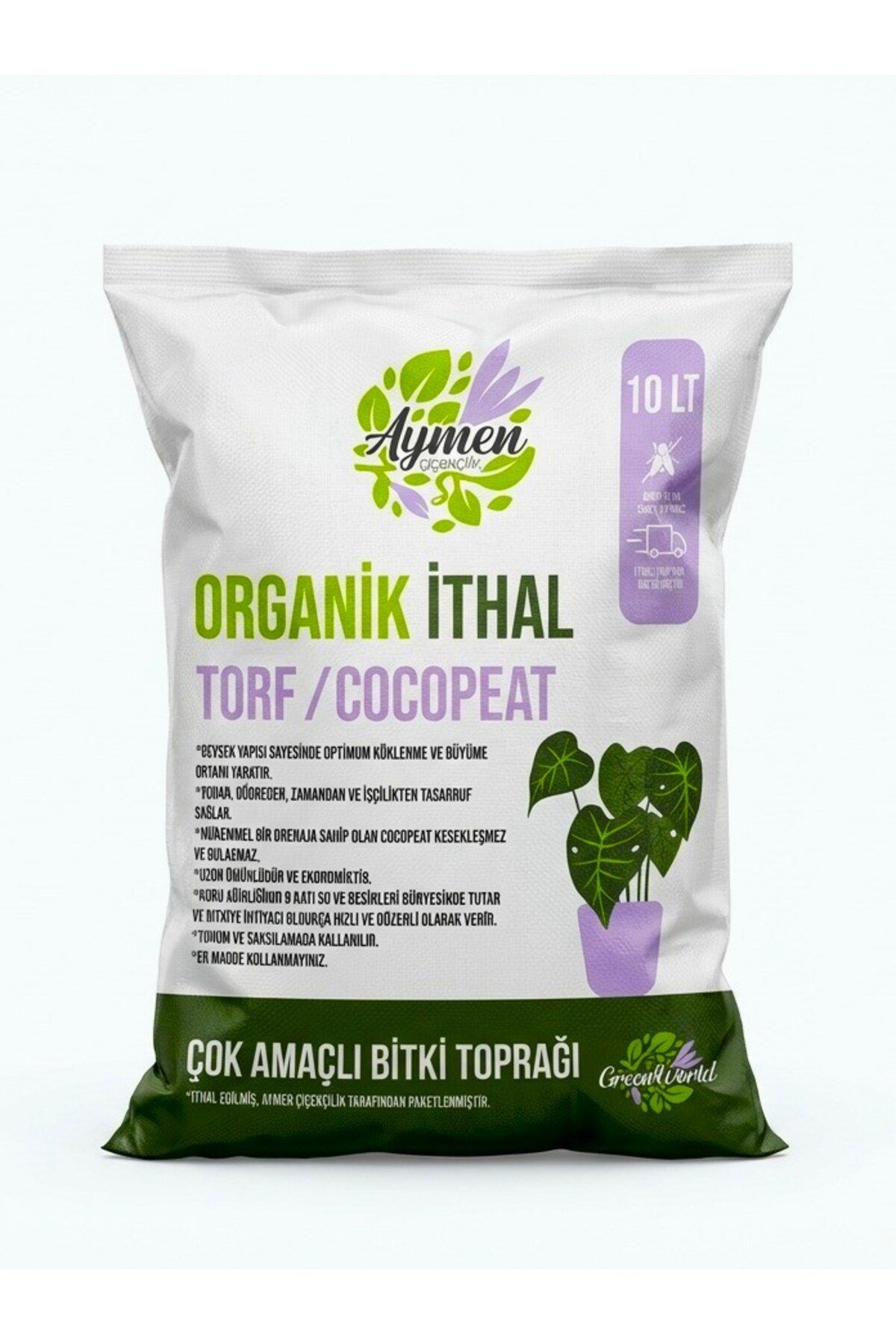10 Litre Ithal Torf Cocopeat Ponza Taşı Özel Karışım Saksı Harcı Bitki Toprağı - Kokopit