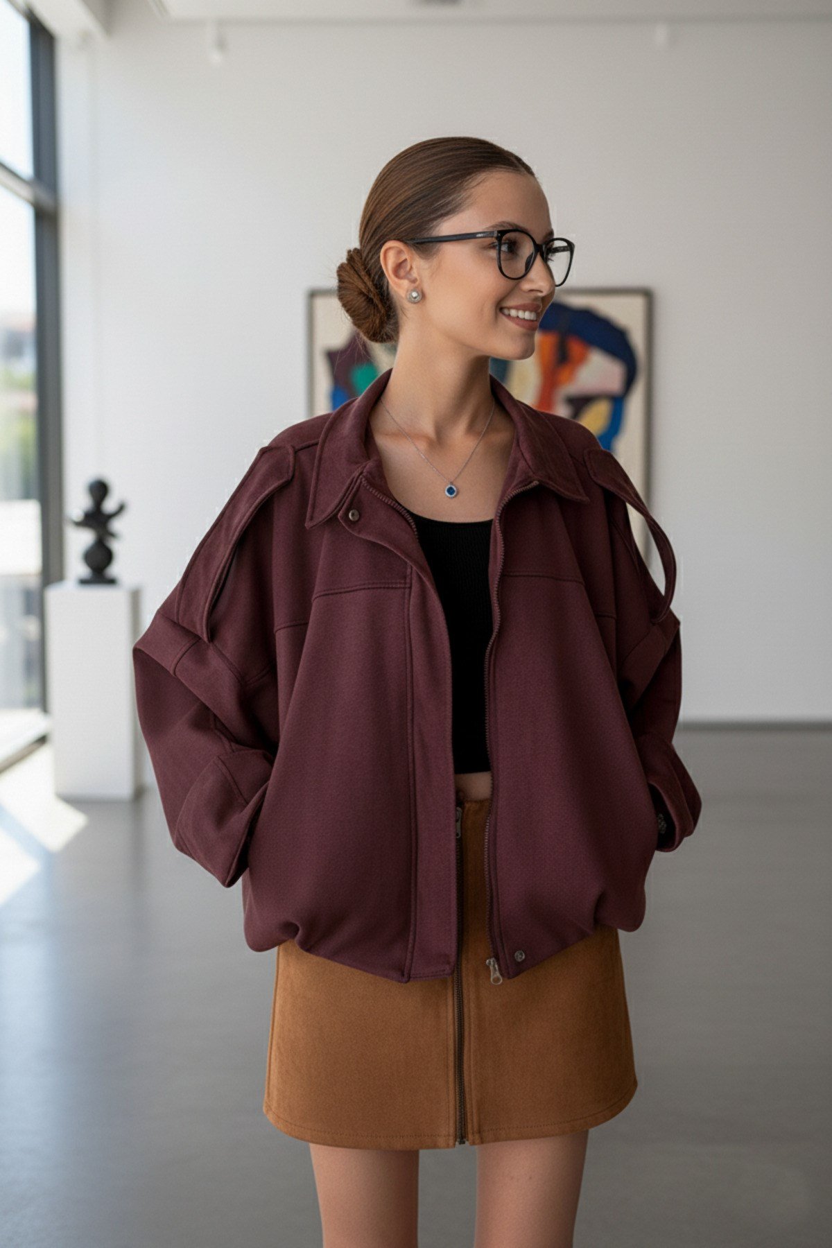 Kadın Oversize Süet Ceket