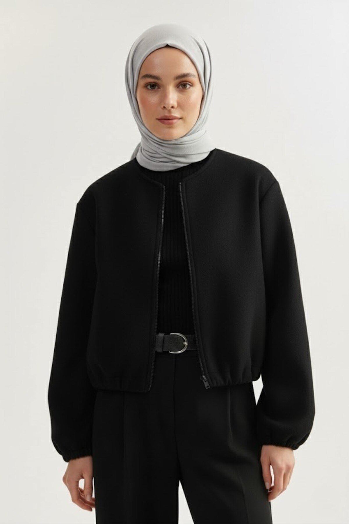 Kadın Viral Kaşe Kumaş ZR Bomber Ceket