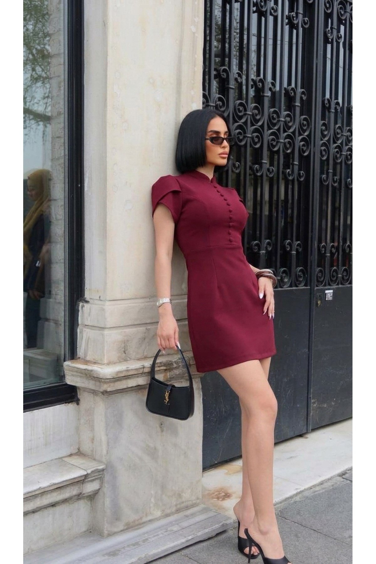 Kadın Viral Yeni Sezon Düğme Detaylı Elbise