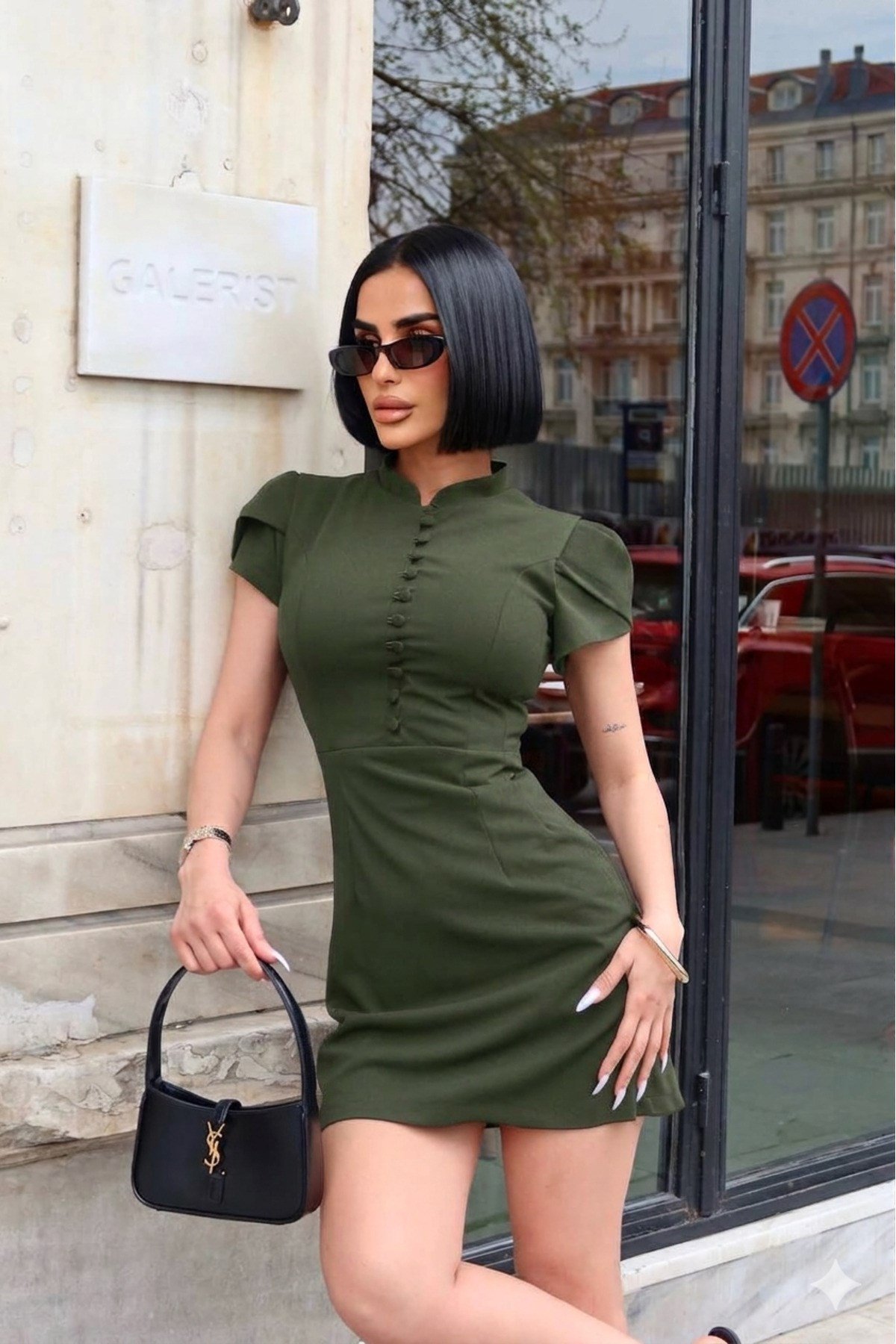 Kadın Viral Yeni Sezon Düğme Detaylı Elbise