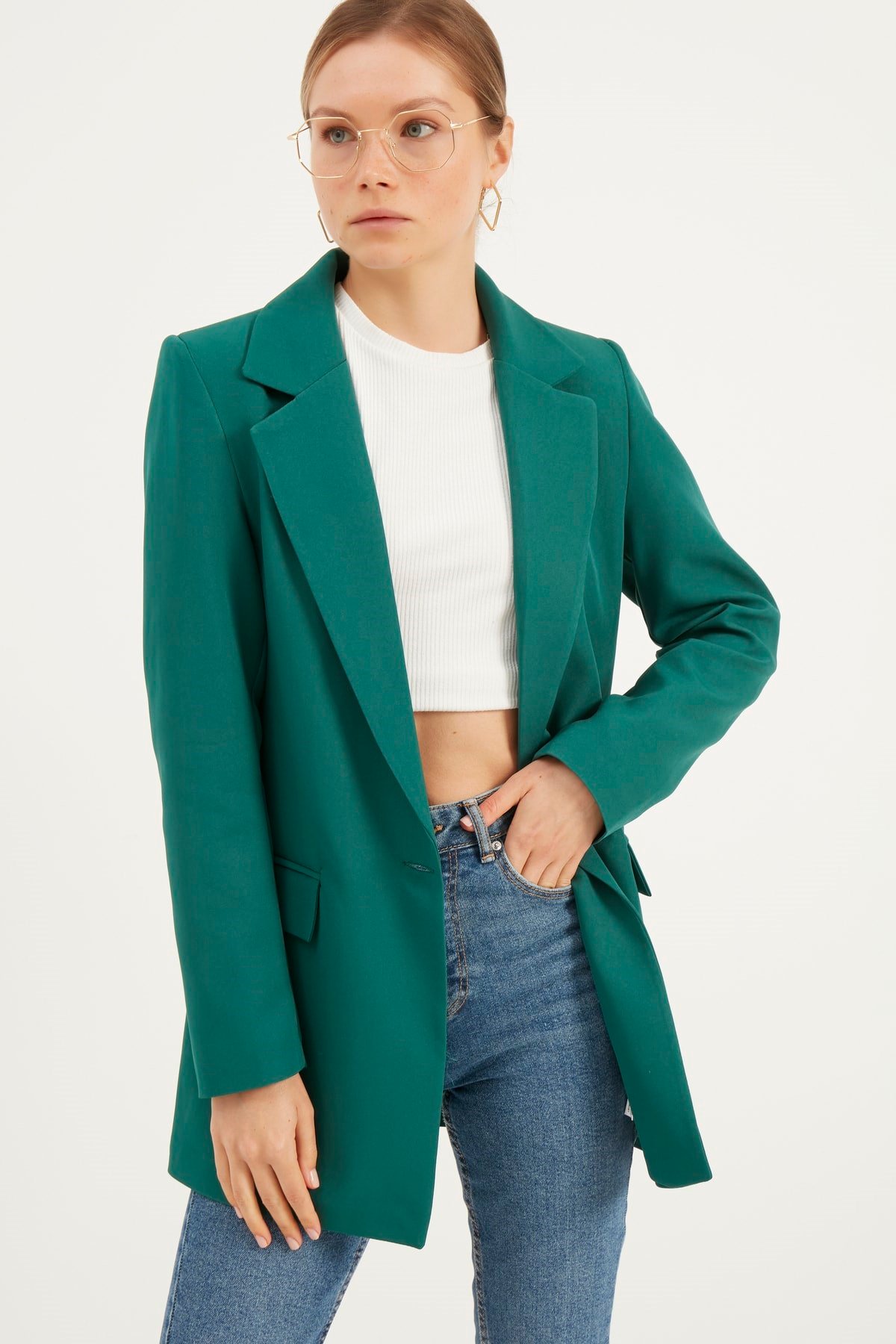 Kadın Zümrüt Blazer Ceket