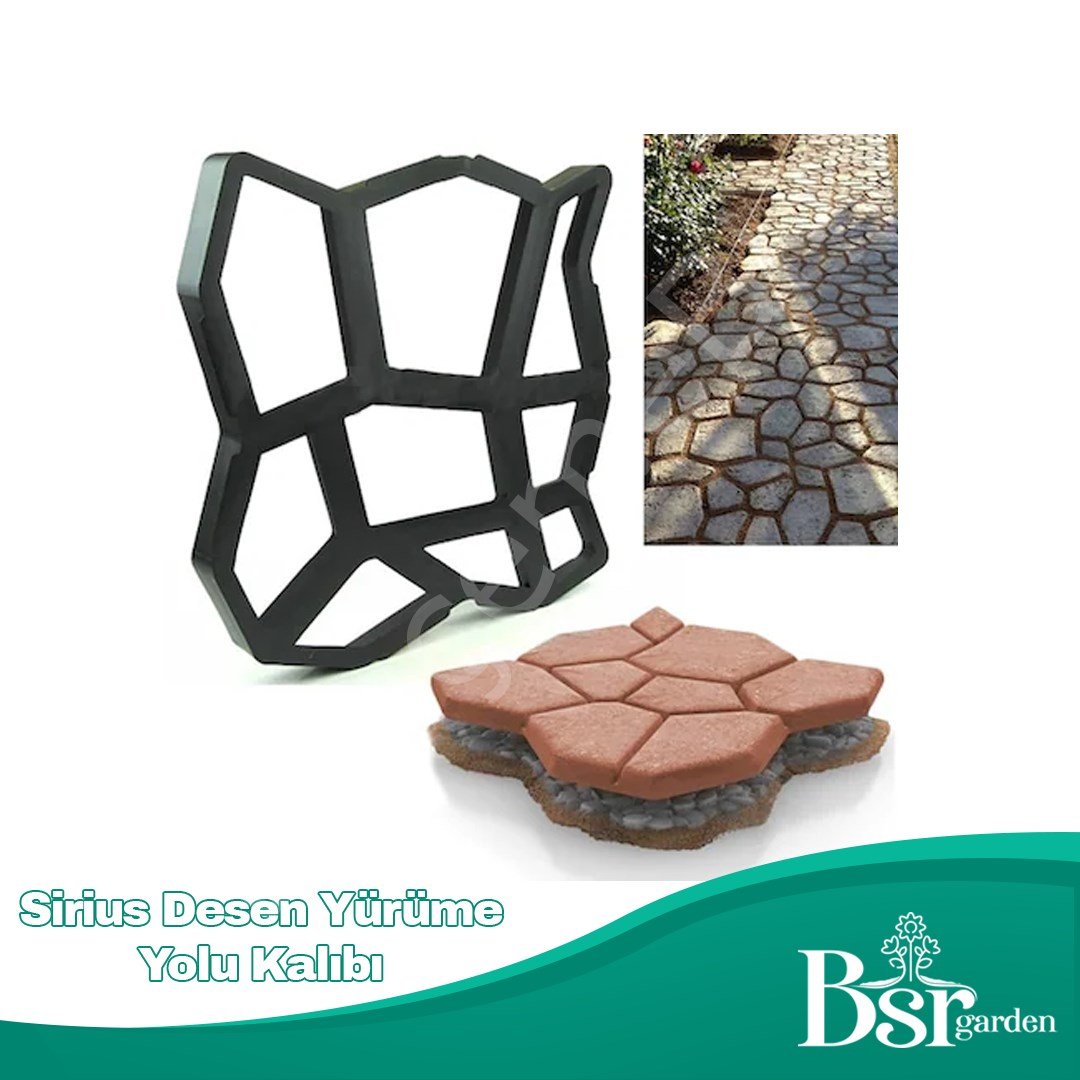 1  Adet Bahçe Taş Kalıp Beton Kalıbı Zemin Kaplama Kalıbı 42x40 Cm Sirius Desen / Bsr Garden