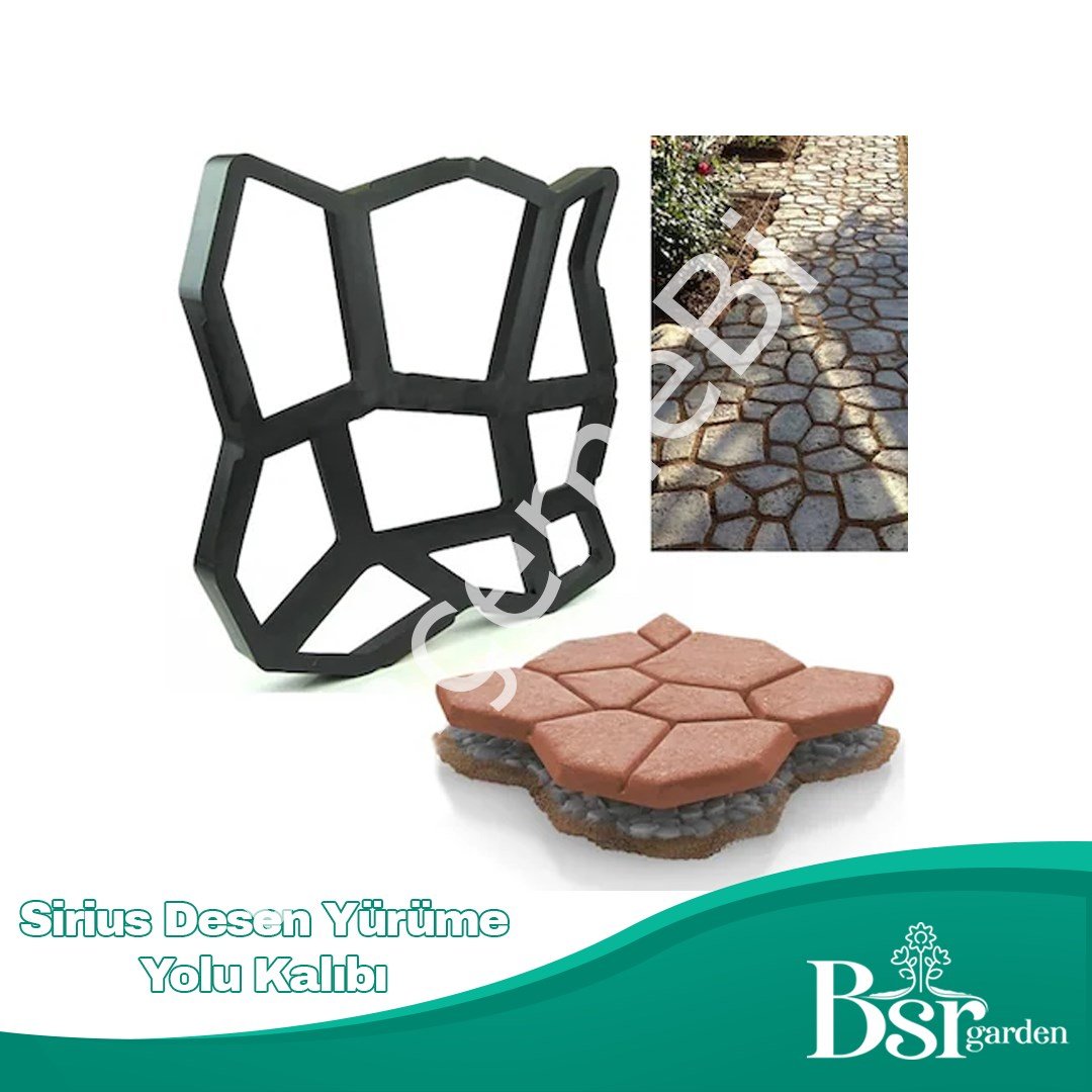 8 Adet Bahçe Taş Kalıp Beton Kalıbı Zemin Kaplama Kalıbı 42x40 Cm Sirius Desen / Bsr Garden