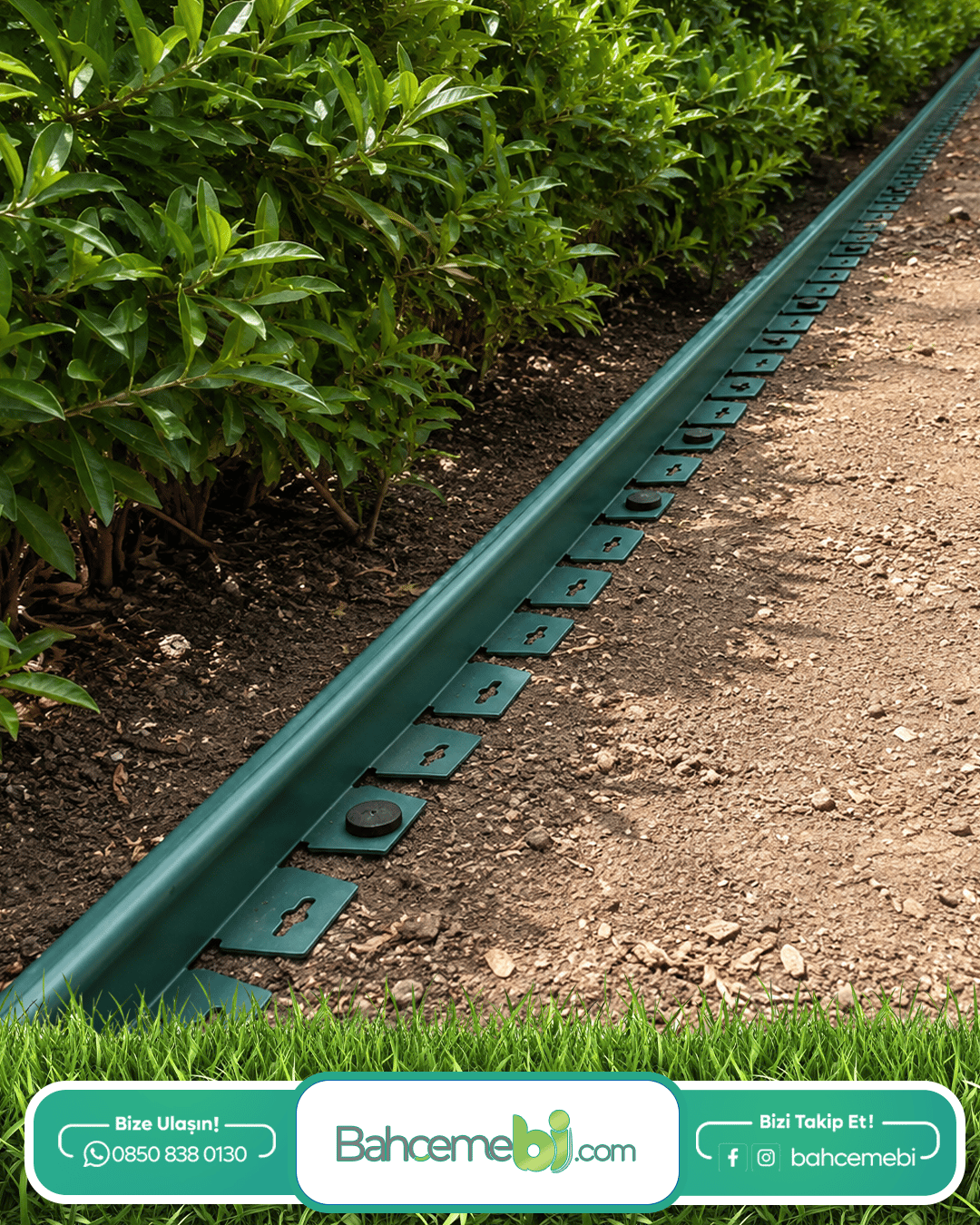 Çim Sınırlayıcı Düz 2.5 METRE Yeşil -Çim Ayırıcı