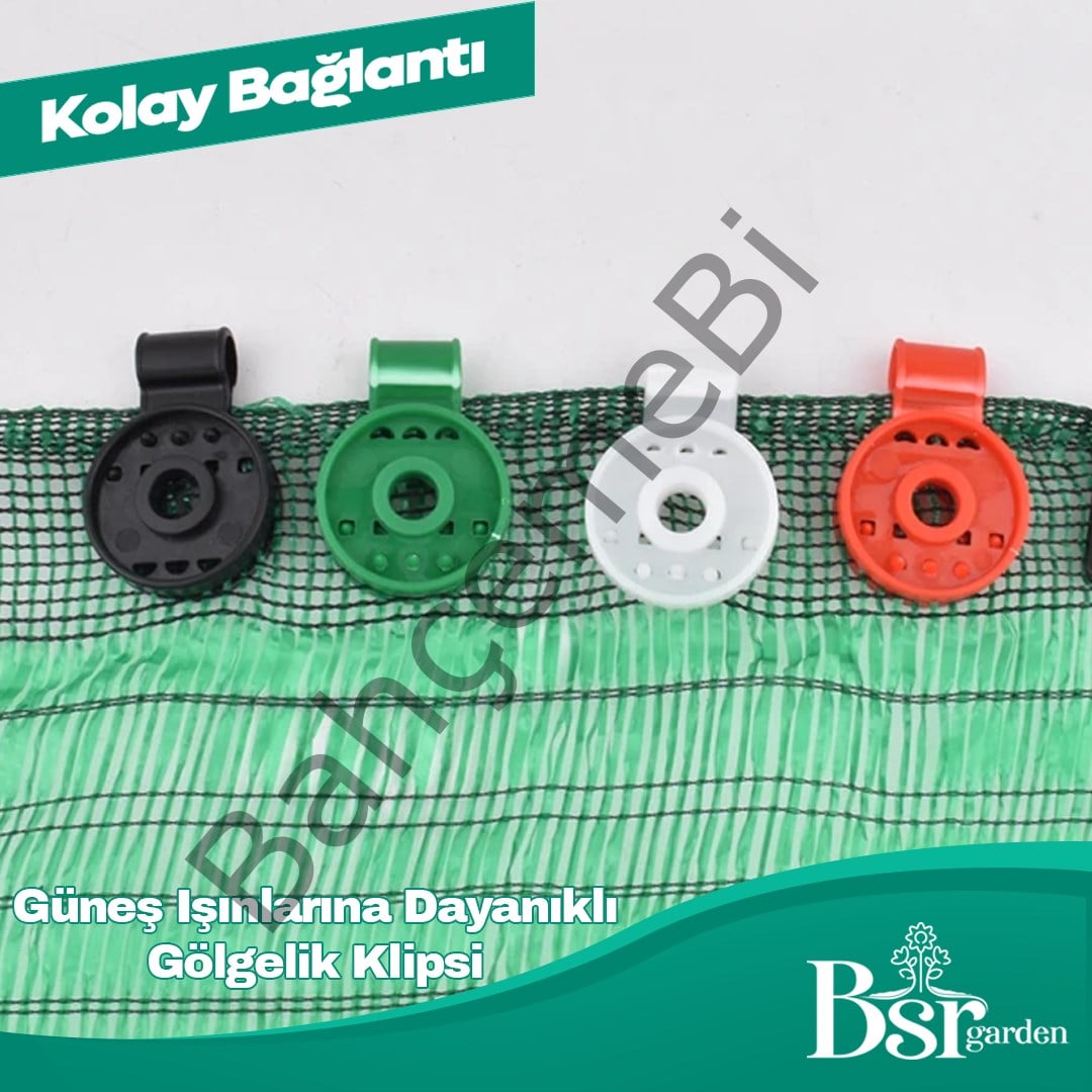 Karışık Renk Gölgelik Klipsi UV Katkılı 100 Adet Bsr Garden