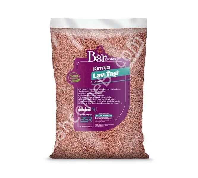 Kırmızı Pomza Taşı 10 KG (1–3 mm) – Tarım ve Toprak Karışımları İçin BSR Garden