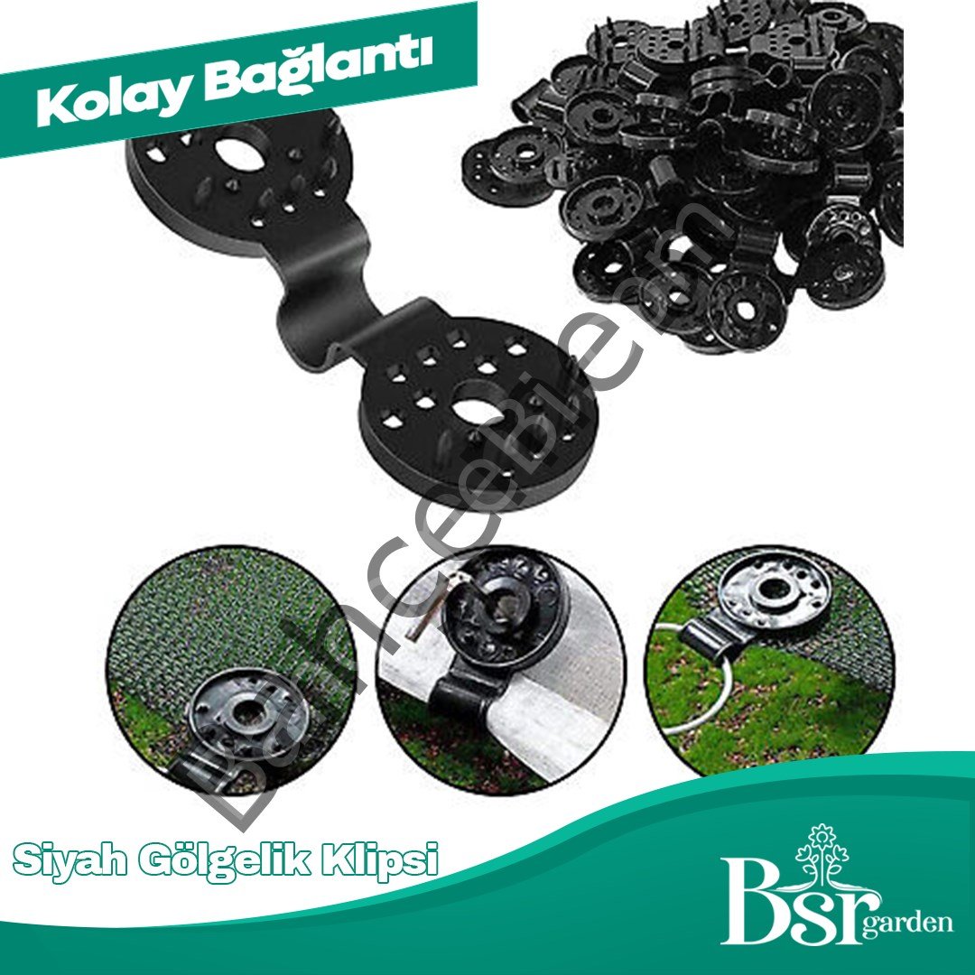 Siyah Gölgelik Klipsi 1000 Adet Bsr Garden