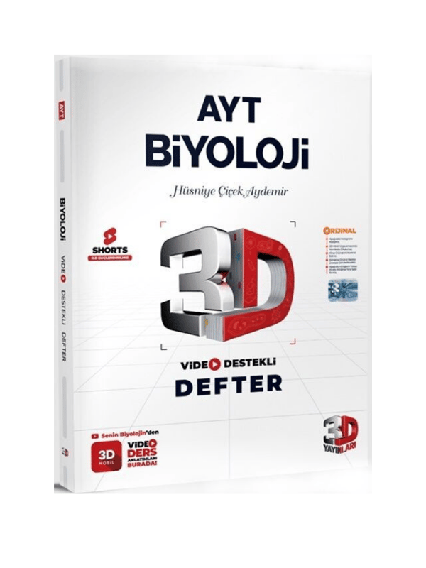 3D Yayınları AYT Biyoloji Defter Video Destekli