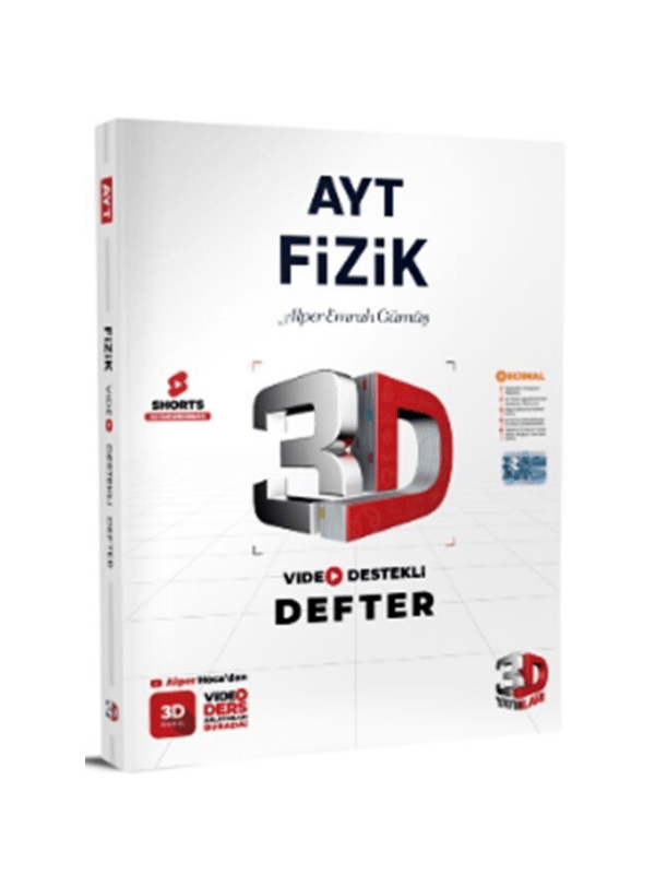 3D Yayınları AYT  Fizik Video Destekli Defter
