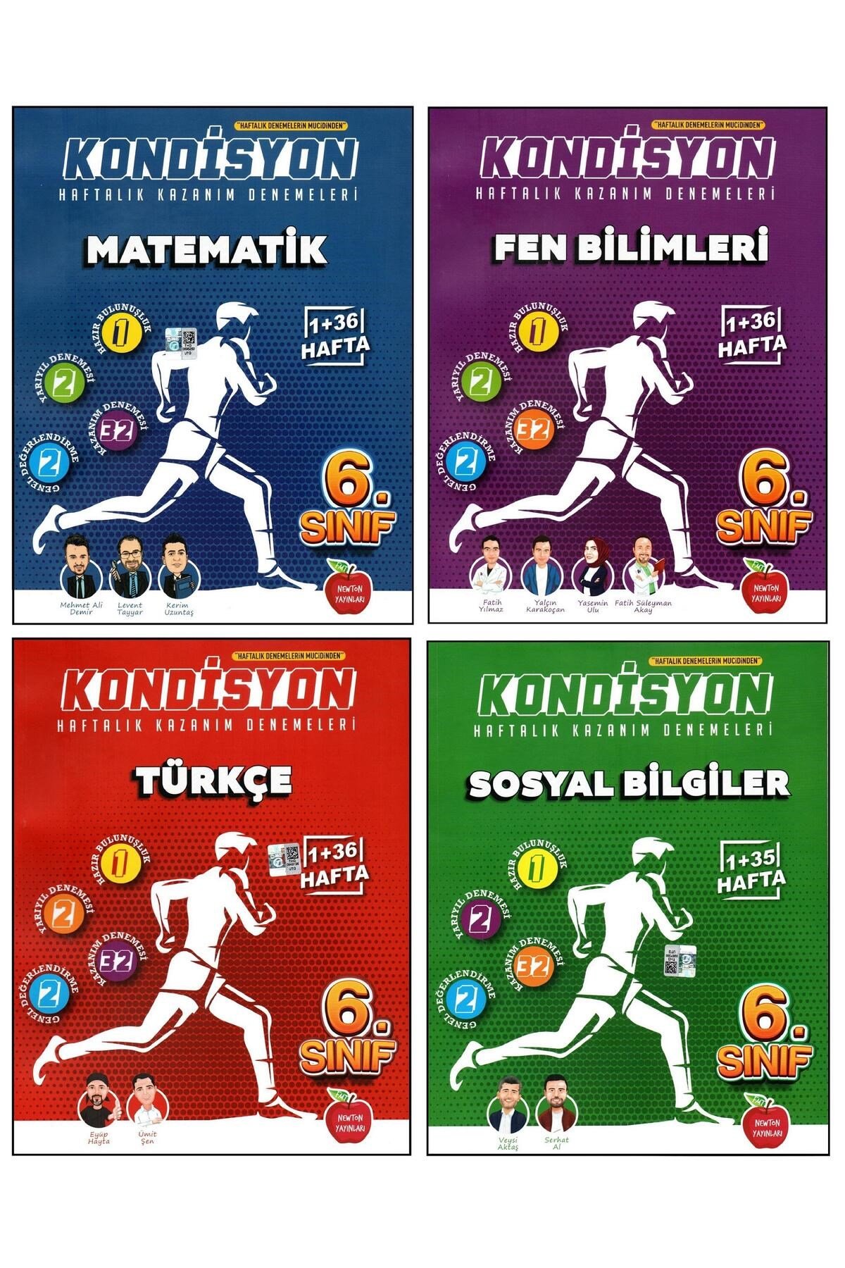 Newton 6. Sınıf Matematik + Fen Bilimleri + Türkçe + Sosyal Kondisyon Denemeleri 4 Kitap