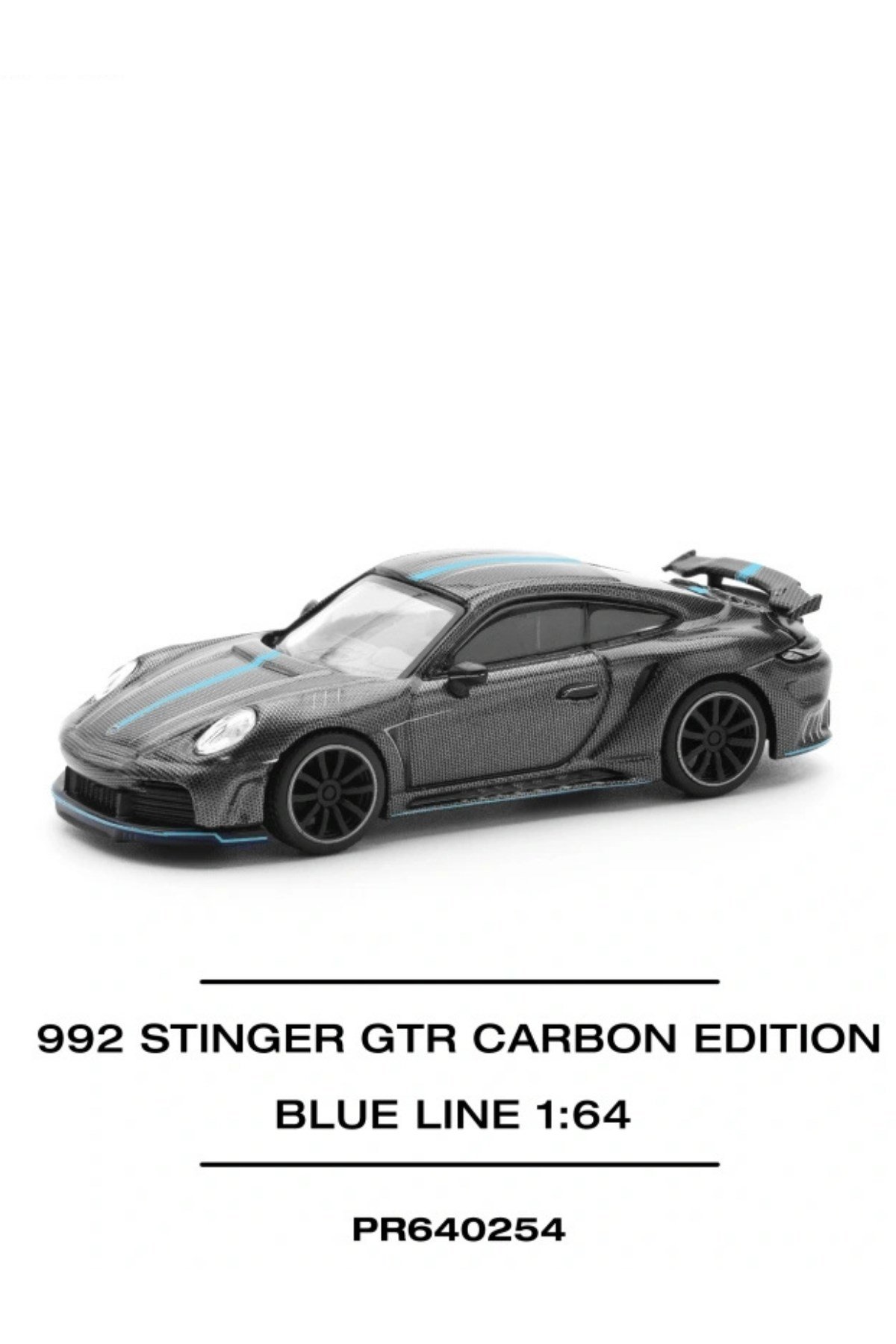 Pop Race PR640254 1/64 992 STINGER GTR CARBON EDITION (BLUE LINE) Diecast Model Araba