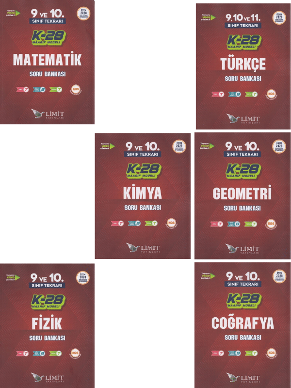 TYT 9. ve 10. Sınıf Tekrarı Matematik Türkçe Geometri Fizik Coğrafya Kimya set