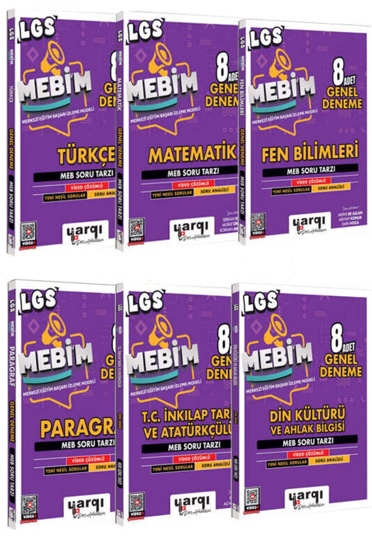 Yargı Ders Arkadaşım 8.Sınıf LGS MEBİM Tüm Dersler Deneme Seti 6 Kitap