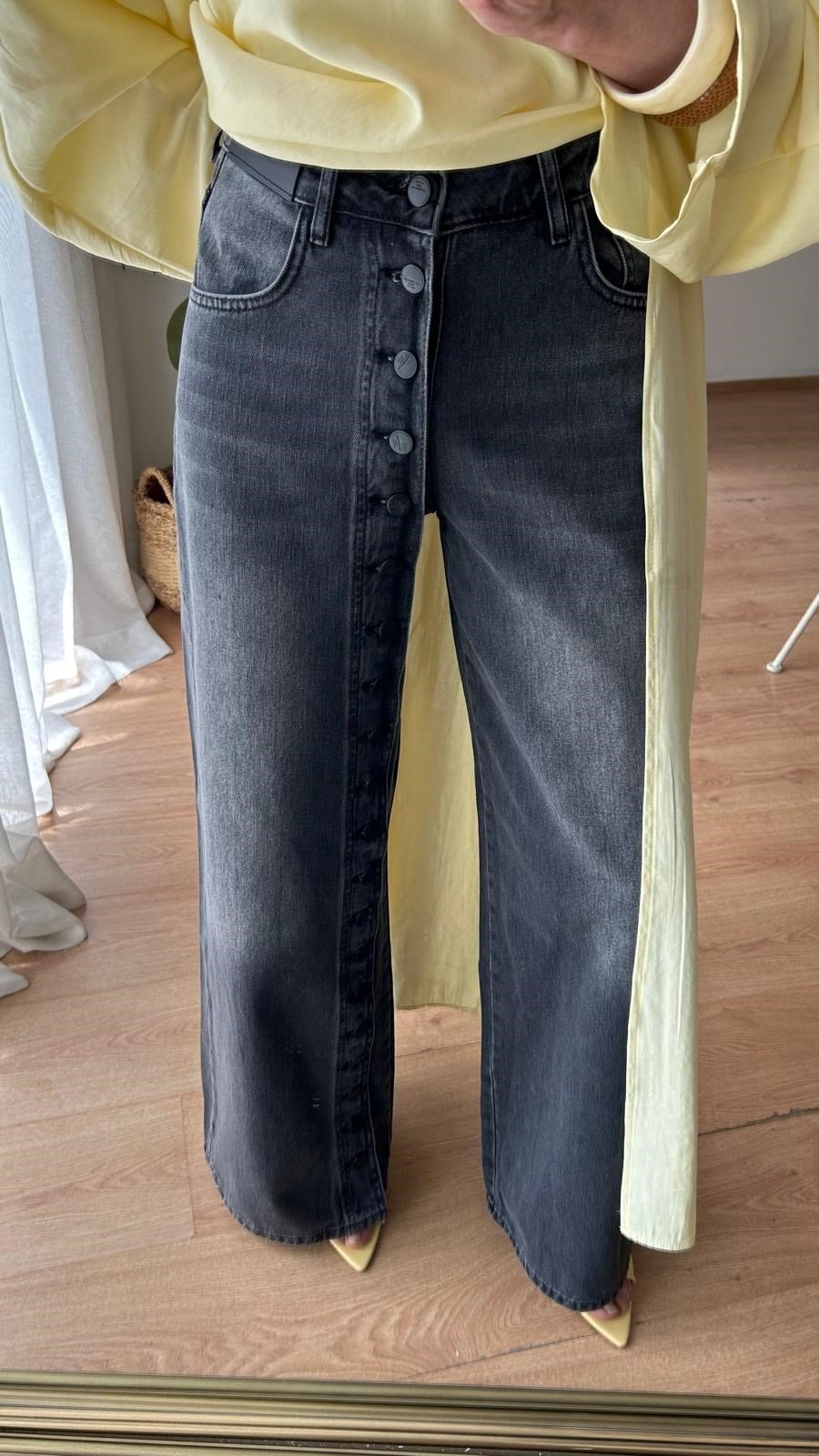 DÜĞME DETAY JEANS PANTOLON