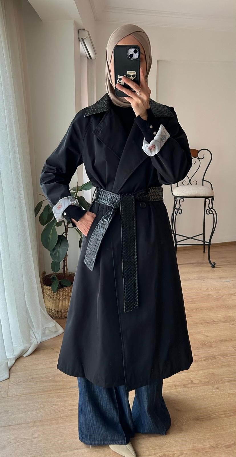 KROKODİL DETAYLI TRENÇKOT
