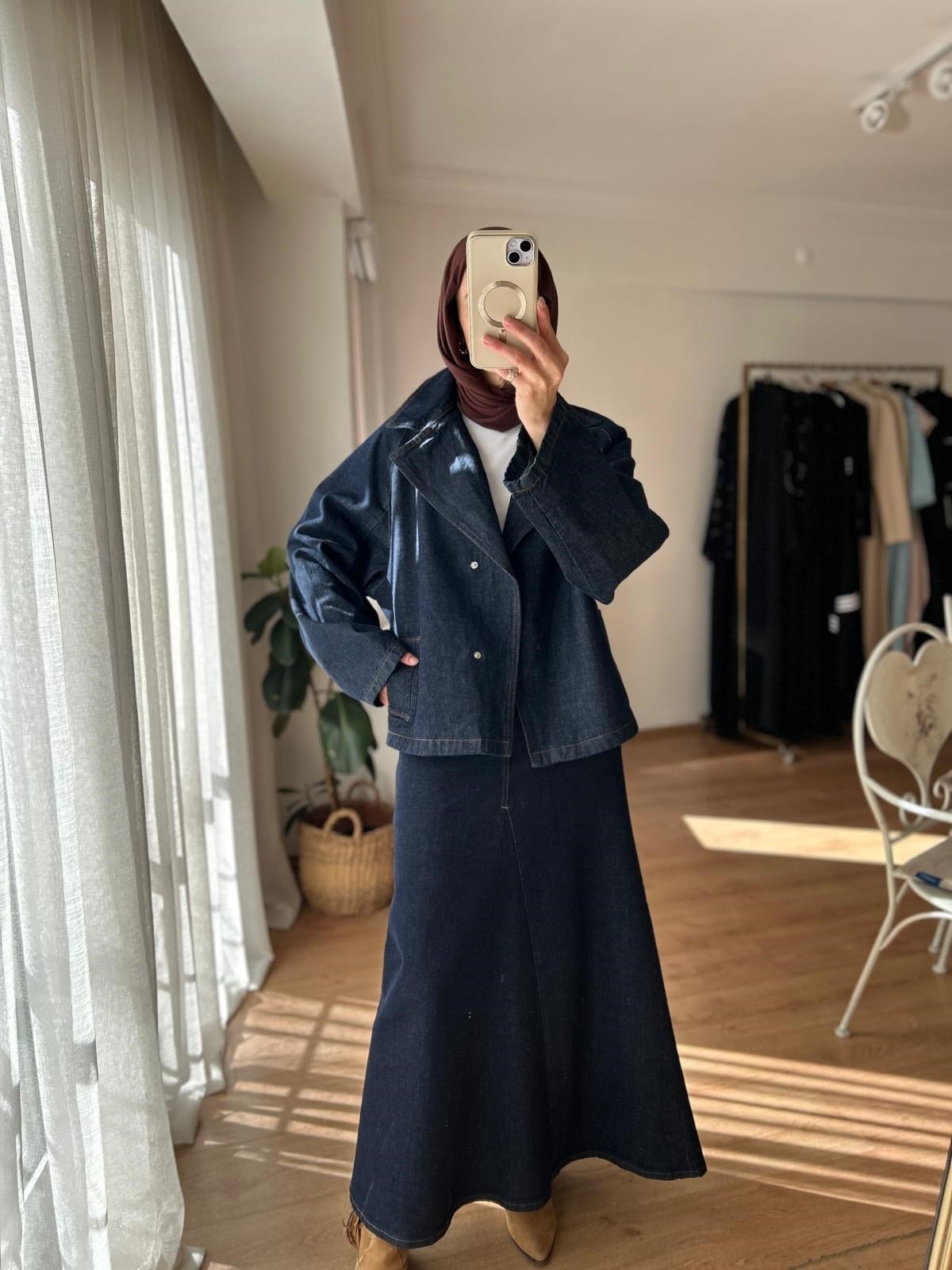 OVERSİZE REGLAN KOL DENİM CEKET