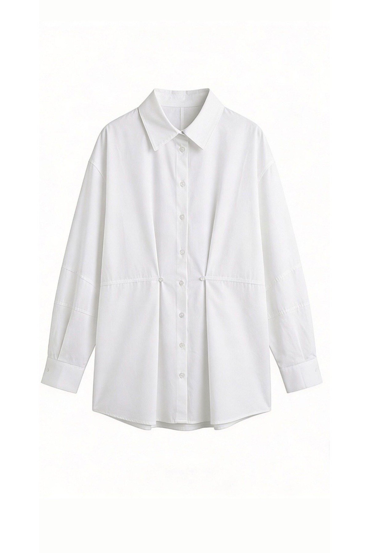 Beyaz Poplin Oversize Gömlek
