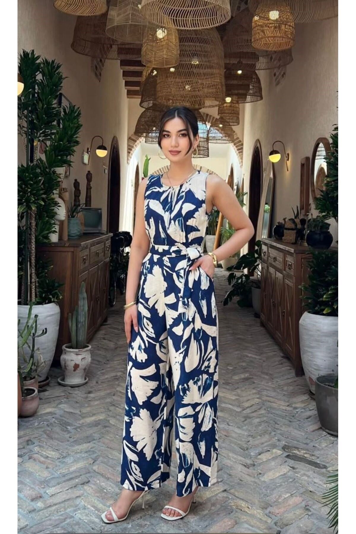Premium Dökümlü Yumuşak Kumaş Lacivert Tulum