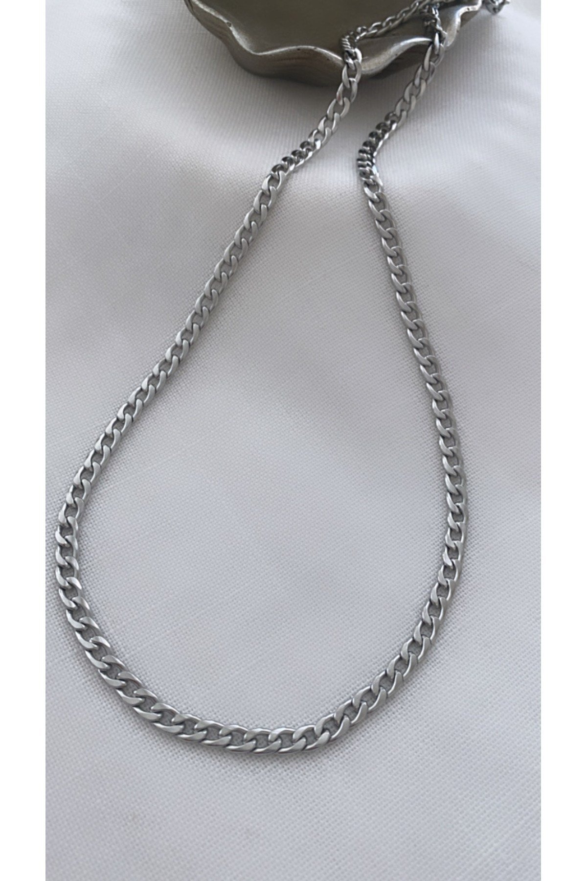 316 L Çelik Unisex Model Gümüş Kolye (5 mm)