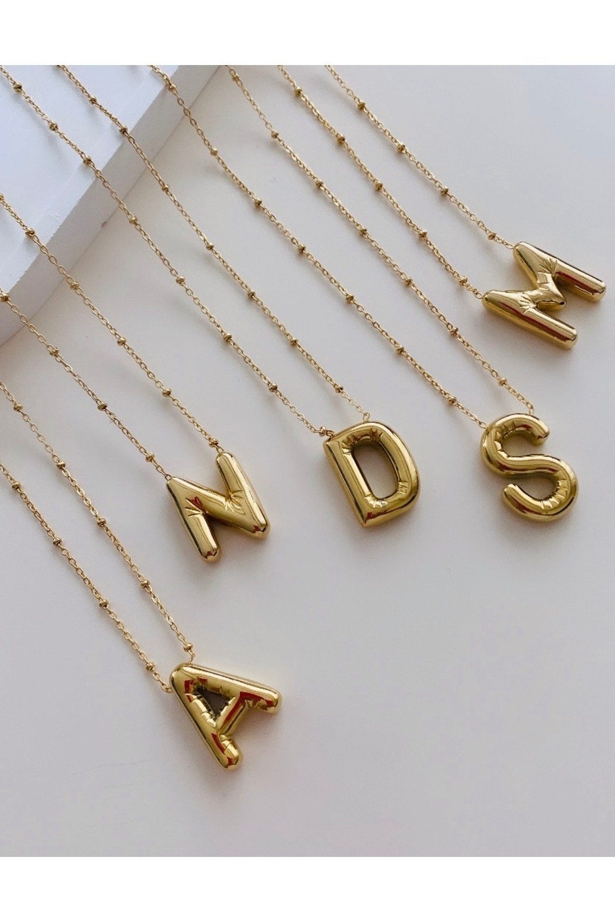 Balon Harf Çelik Kolye-M Harf