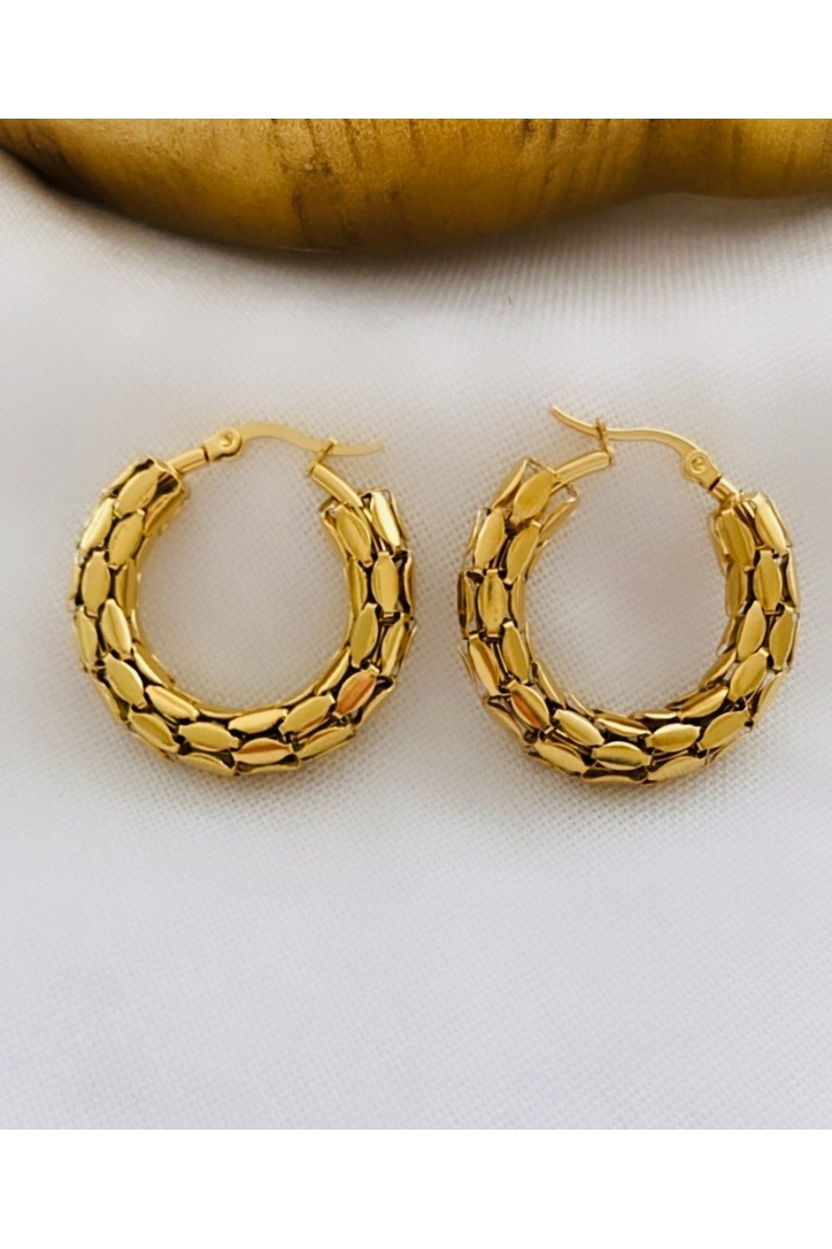 Çelik Arpa Model Halka Küpe (3 cm)