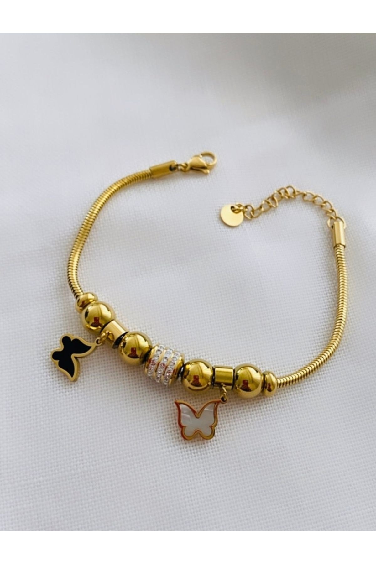 Çelik Kelebek Detaylı Pandora Model Bileklik