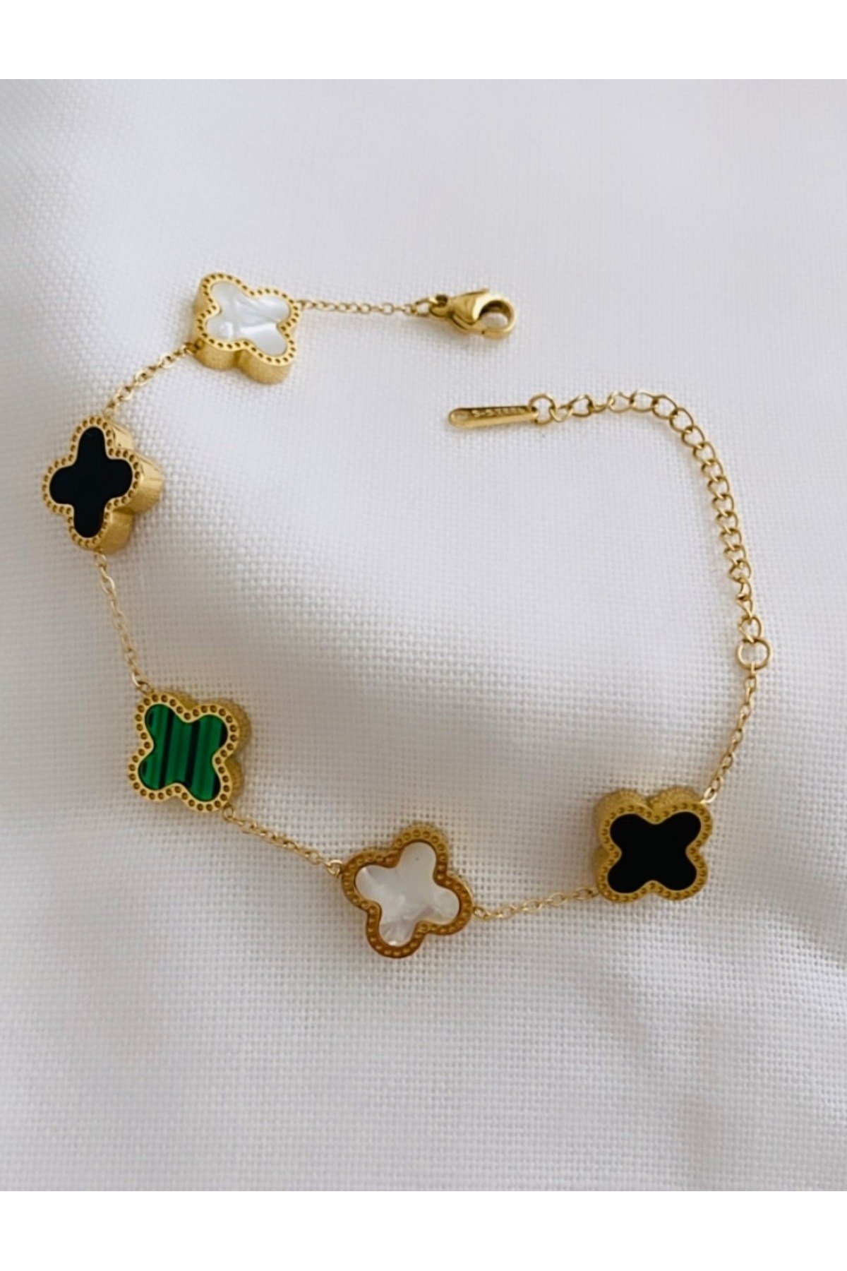 Çelik Van Cleef Renkli Gold Bileklik