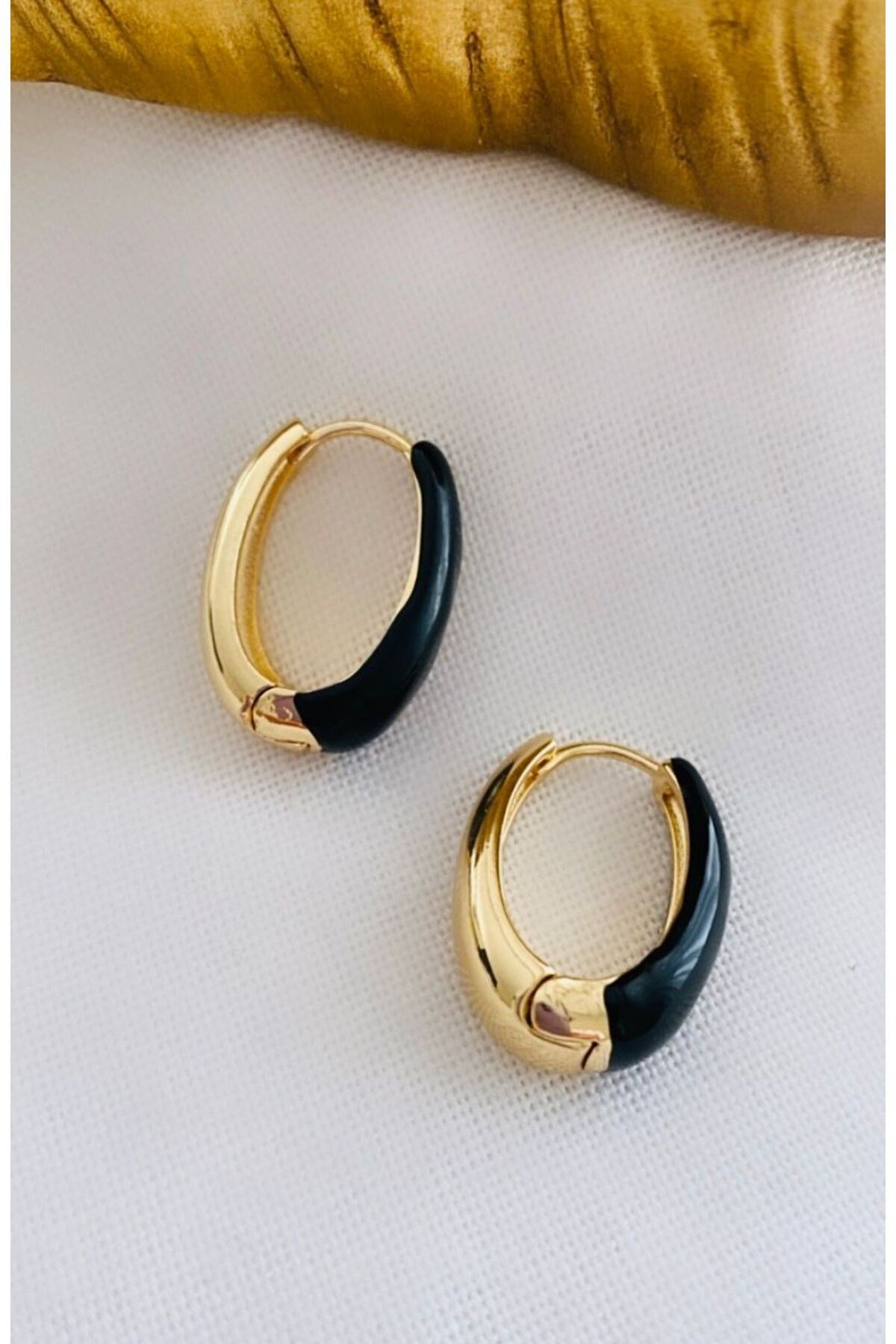 Çift Renkli Oval Küpe (2,5 cm)