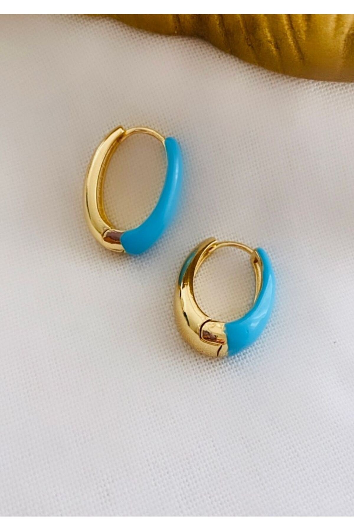 Çift Renkli Oval Küpe (2,5 cm)